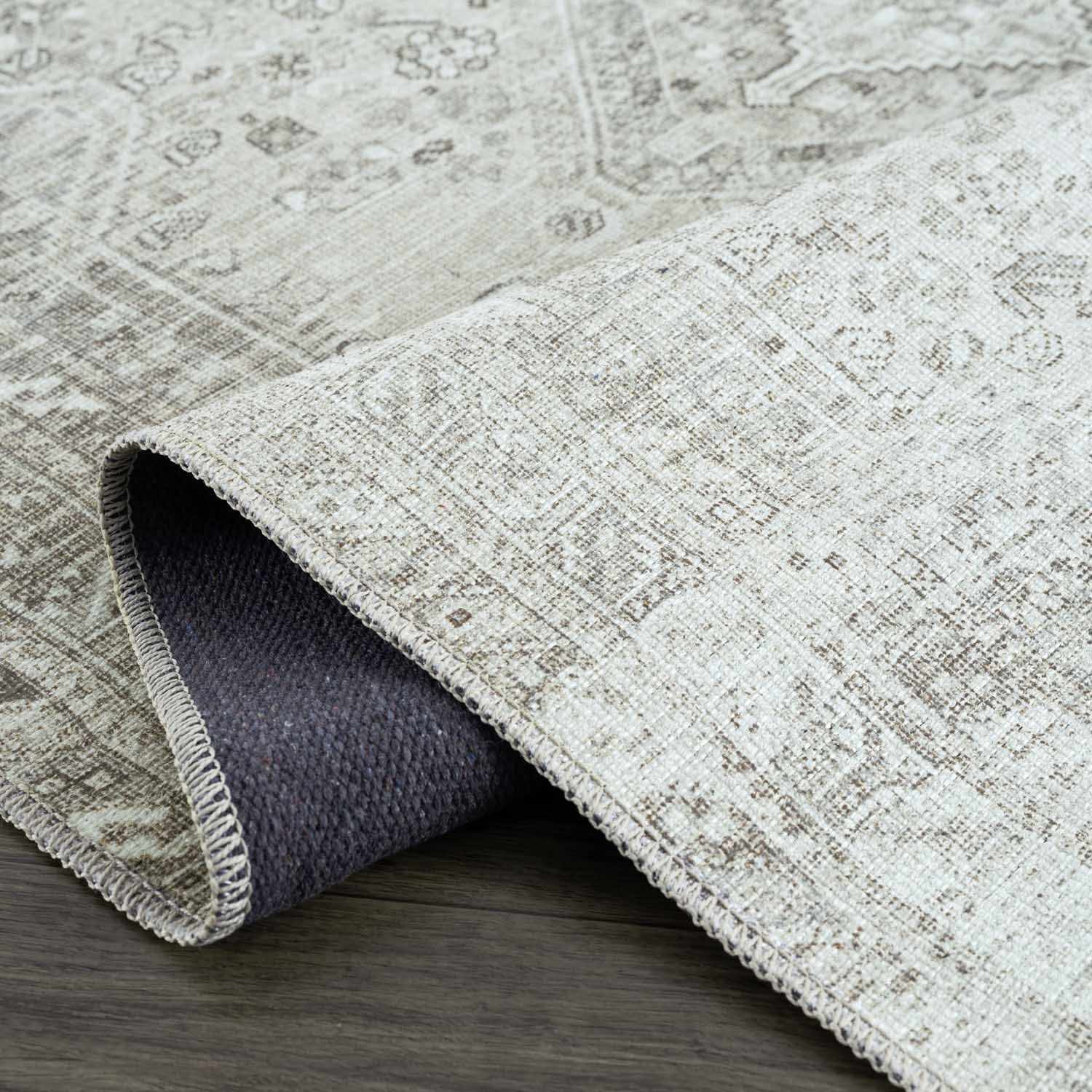 Barny Sage Flat Pile Washable Rug - Bibenanova