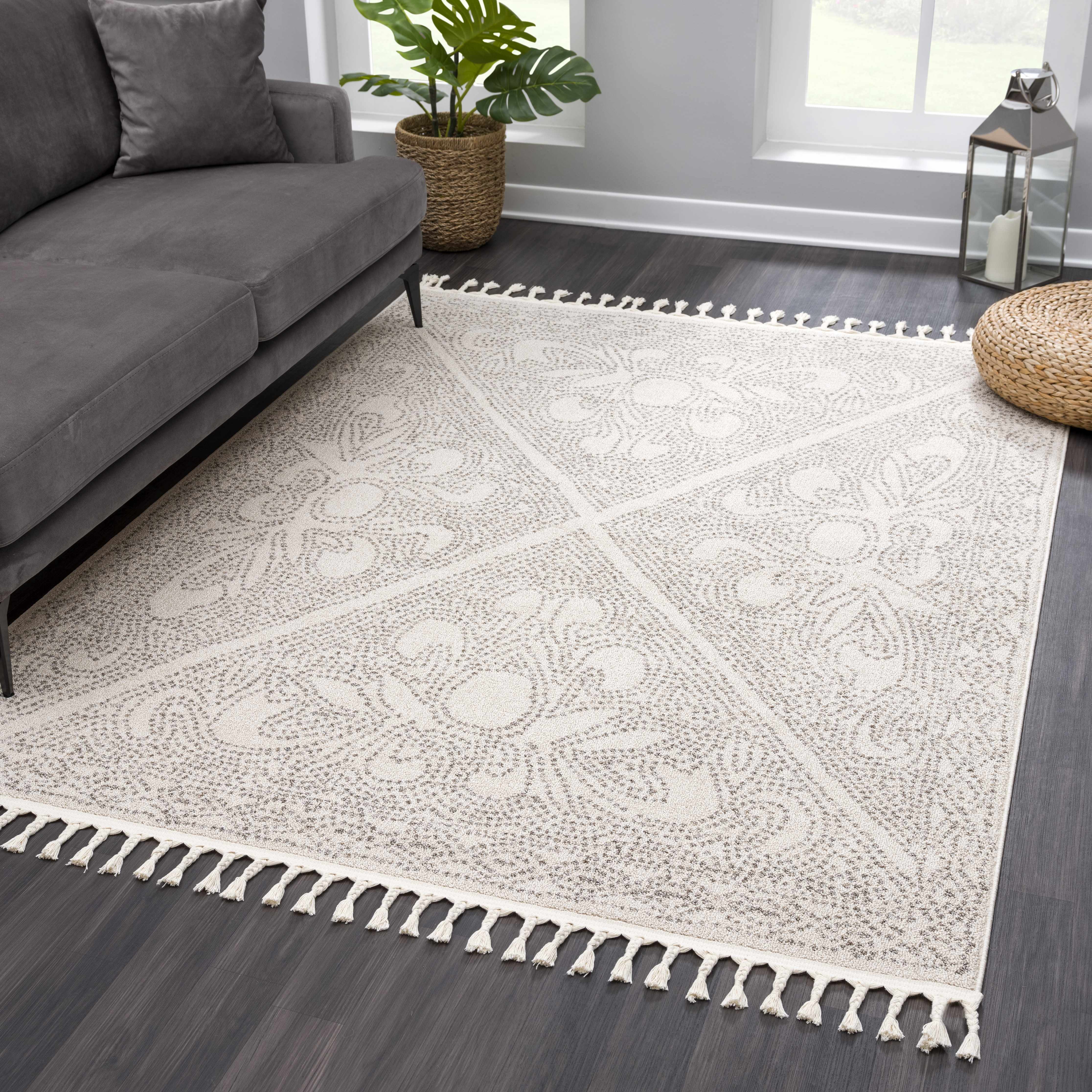 Birdwood Cream & Brown Area Rug - Bibenanova