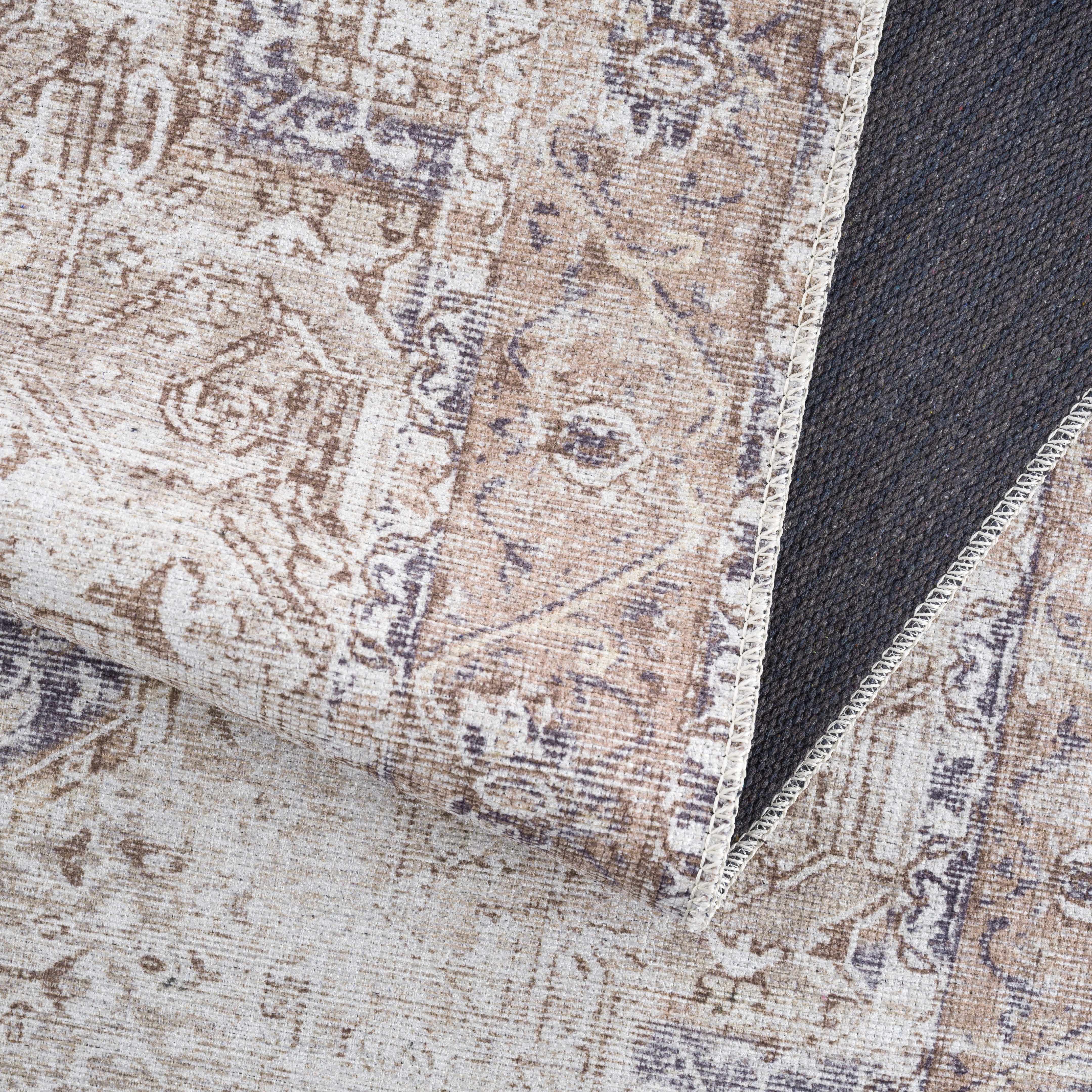 Beige Rosman Washable Area Rug - Promo - Bibenanova