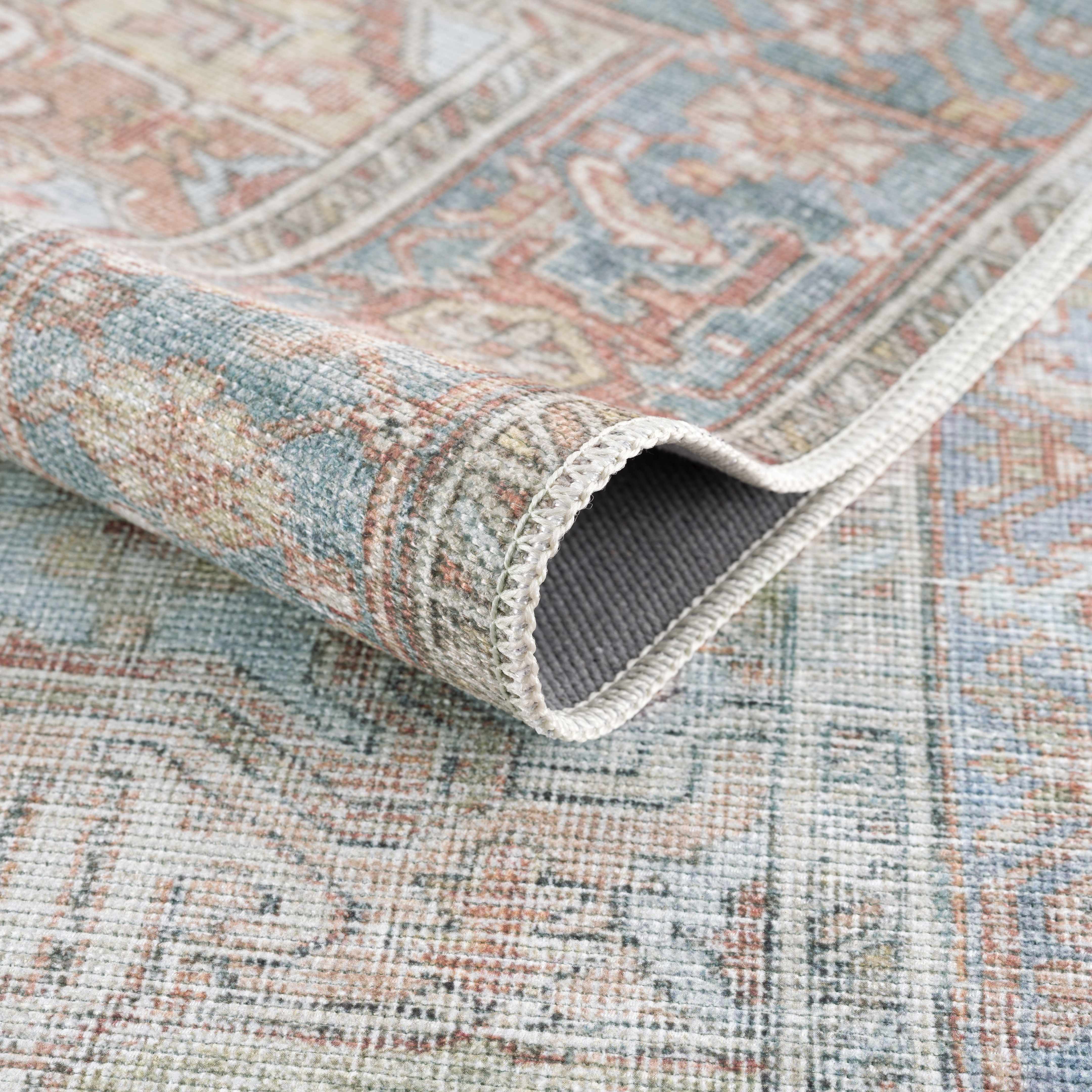 Rust Maayon Washable Rug - Bibenanova usa