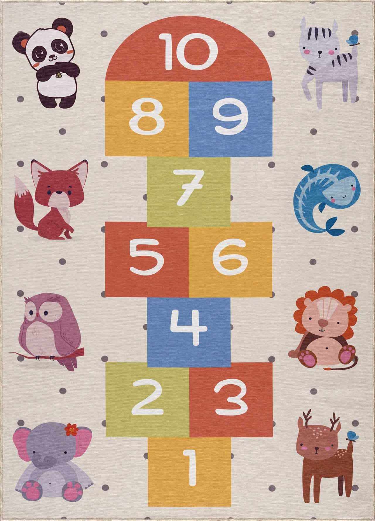 Colorful Hopscotch Washable Kids Rug - Bibenanova usa