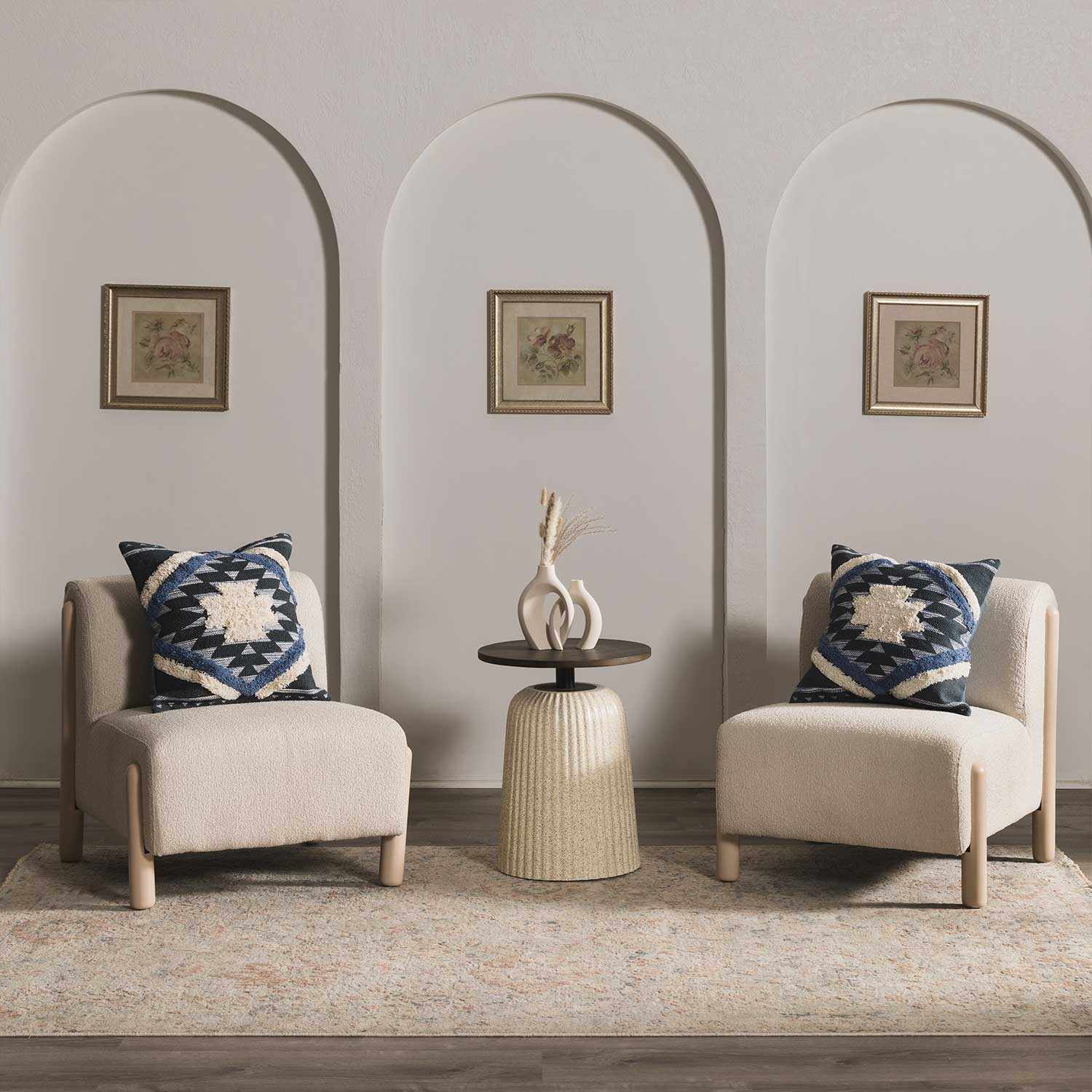 Shepardsville Navy Kilim Pattern Throw Pillow - Bibenanova