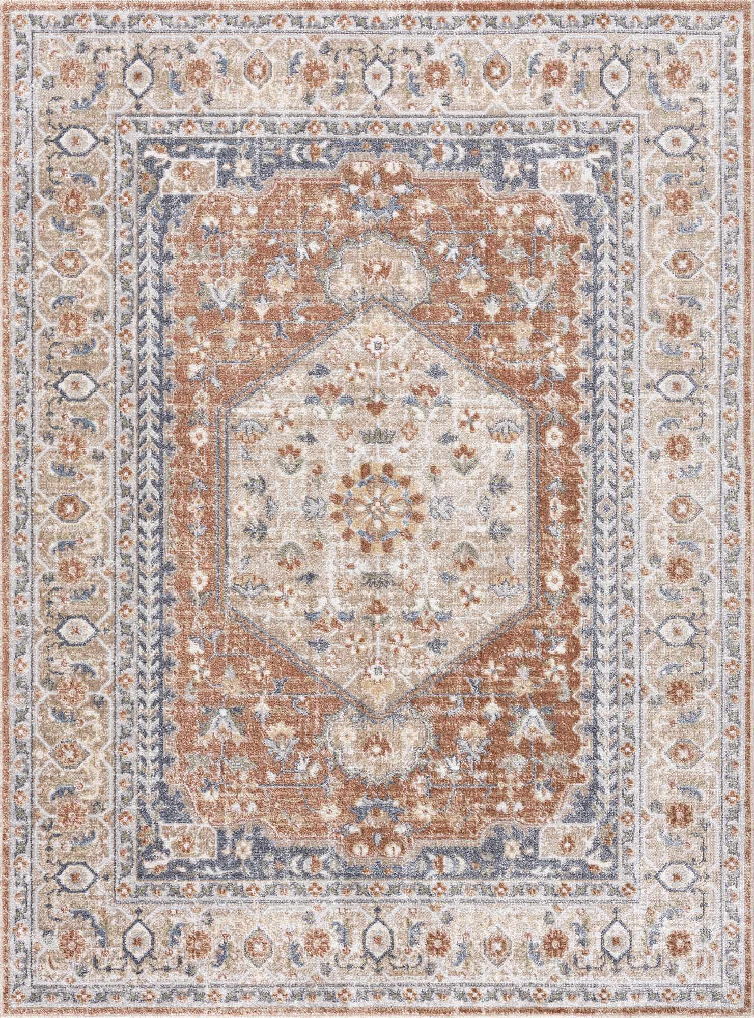 Gael Rust Boutique Washable Rug - Bibenanova usa