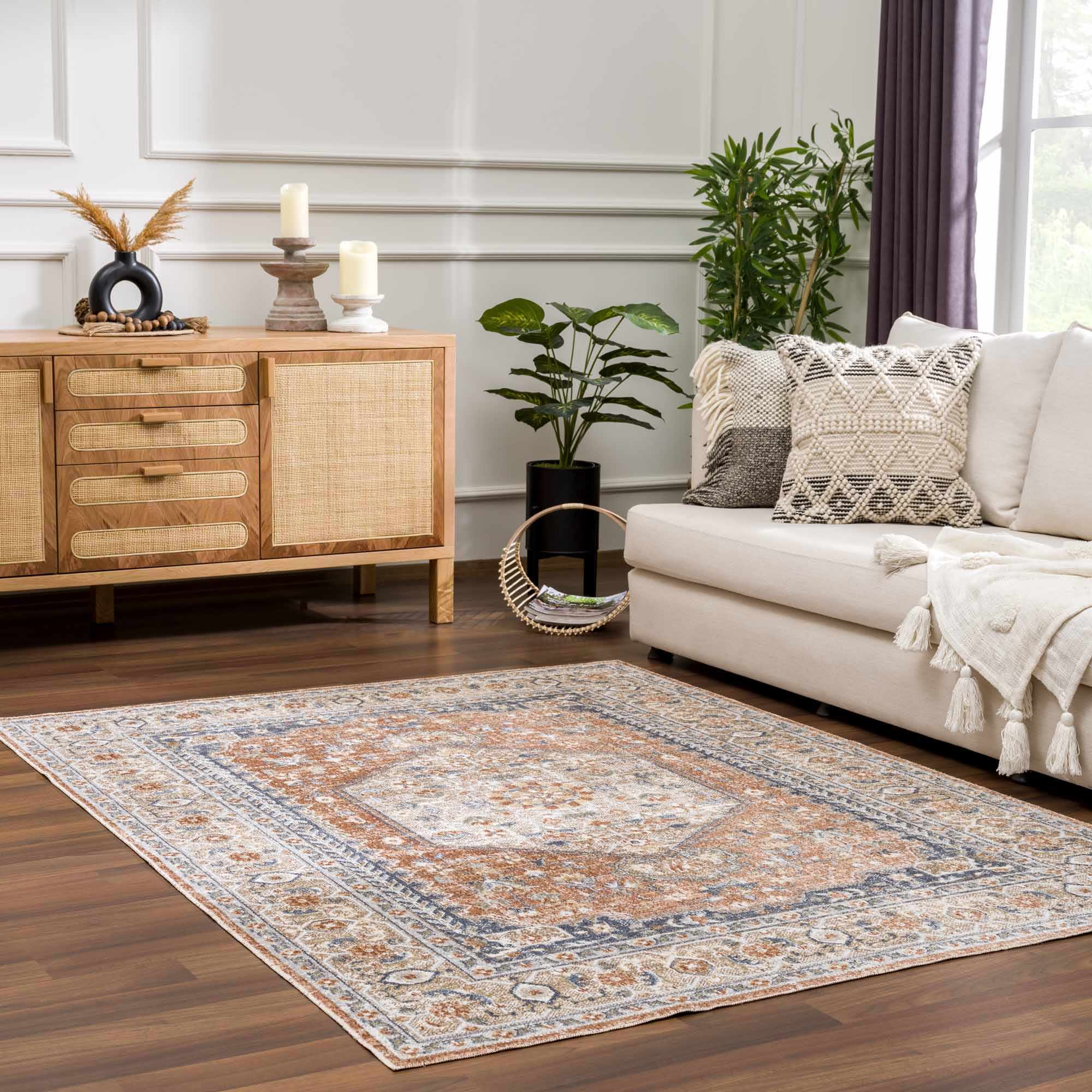 Gael Rust Boutique Washable Rug - Bibenanova usa