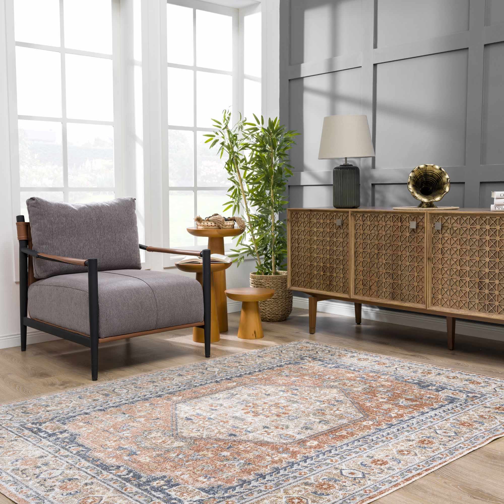 Gael Rust Boutique Washable Rug - Bibenanova usa