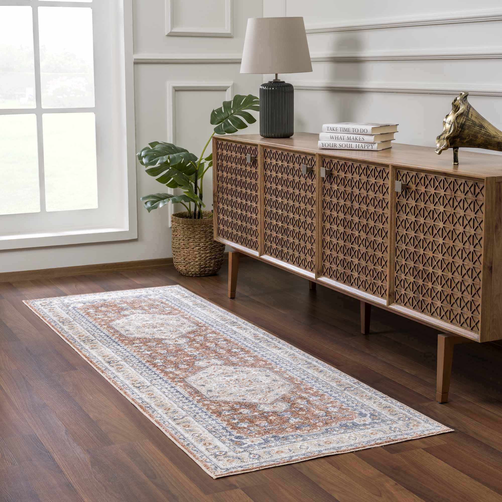 Gael Rust Boutique Washable Rug - Bibenanova usa