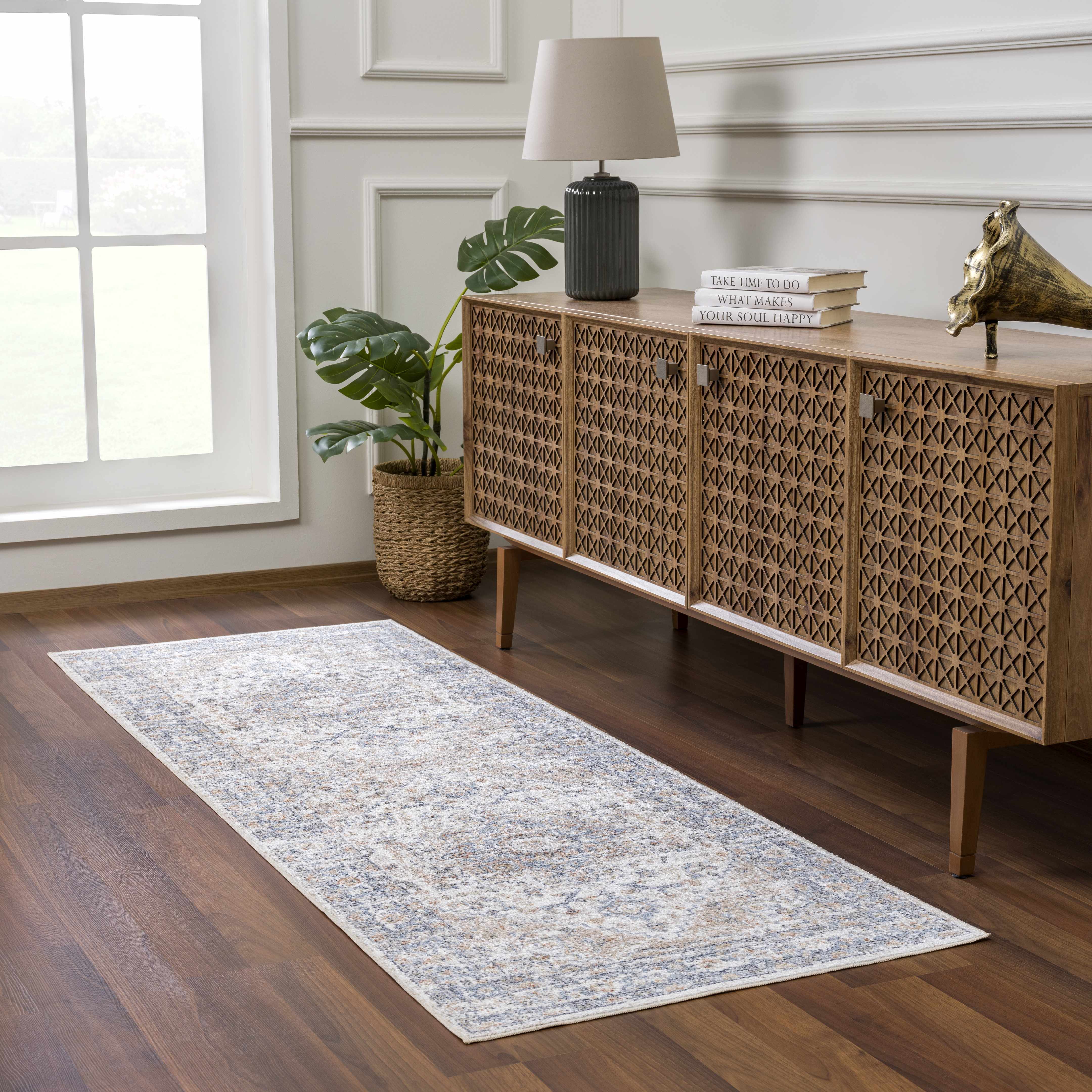 Ezri Flat Pile Washable Rug - Bibenanova usa