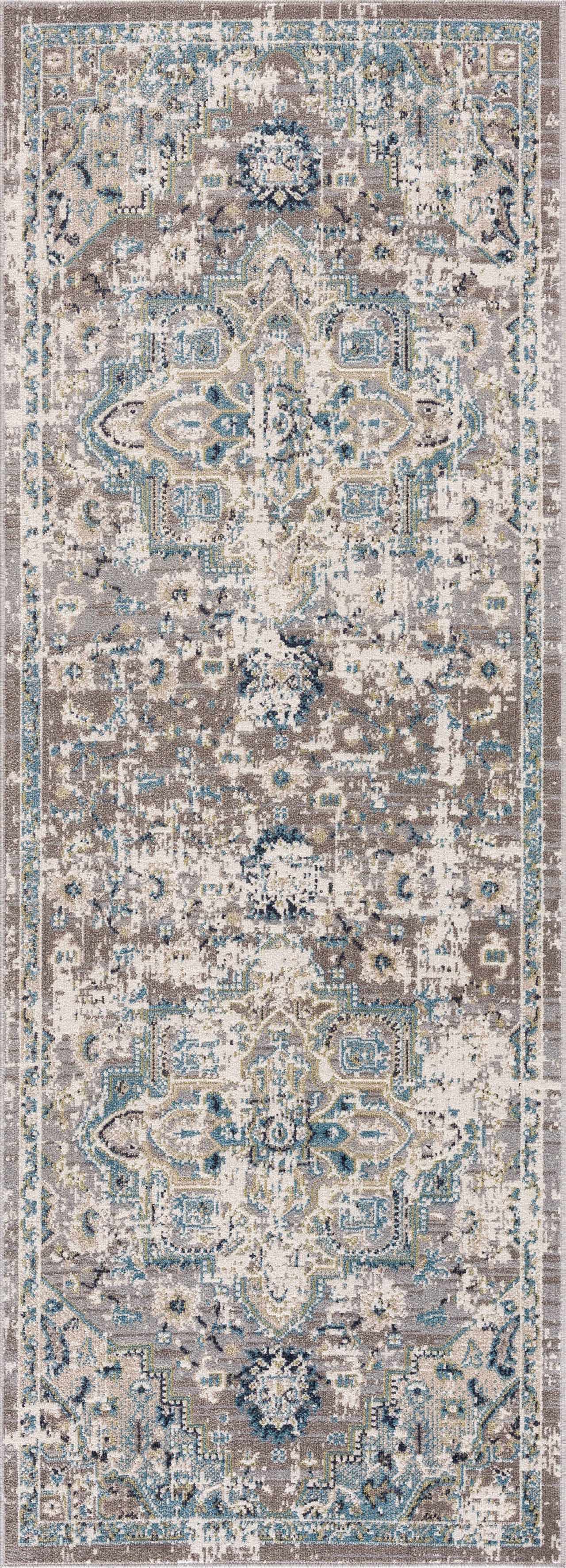 Cabacungan Gray & Blue Washable Area Rug - Bibenanova usa