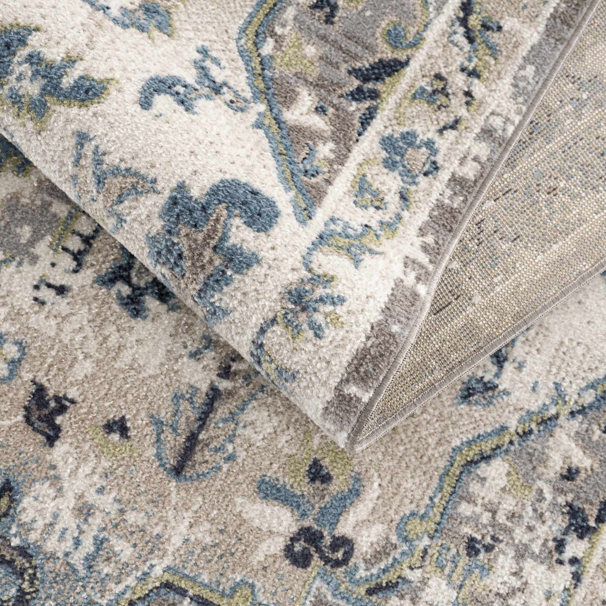 Cabacungan Gray & Blue Washable Area Rug - Bibenanova usa