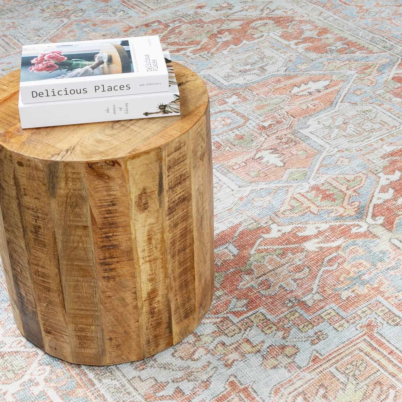 Rust Maayon Washable Rug - Bibenanova usa