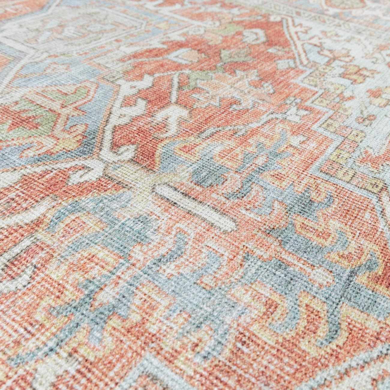 Rust Maayon Washable Rug - Bibenanova usa