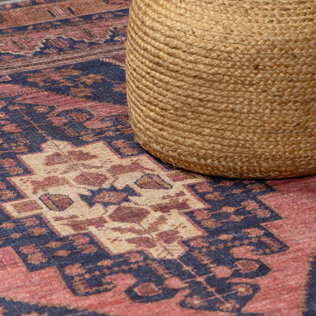 Malamote Vintage Flat Pile Washable Rug - Bibenanova usa