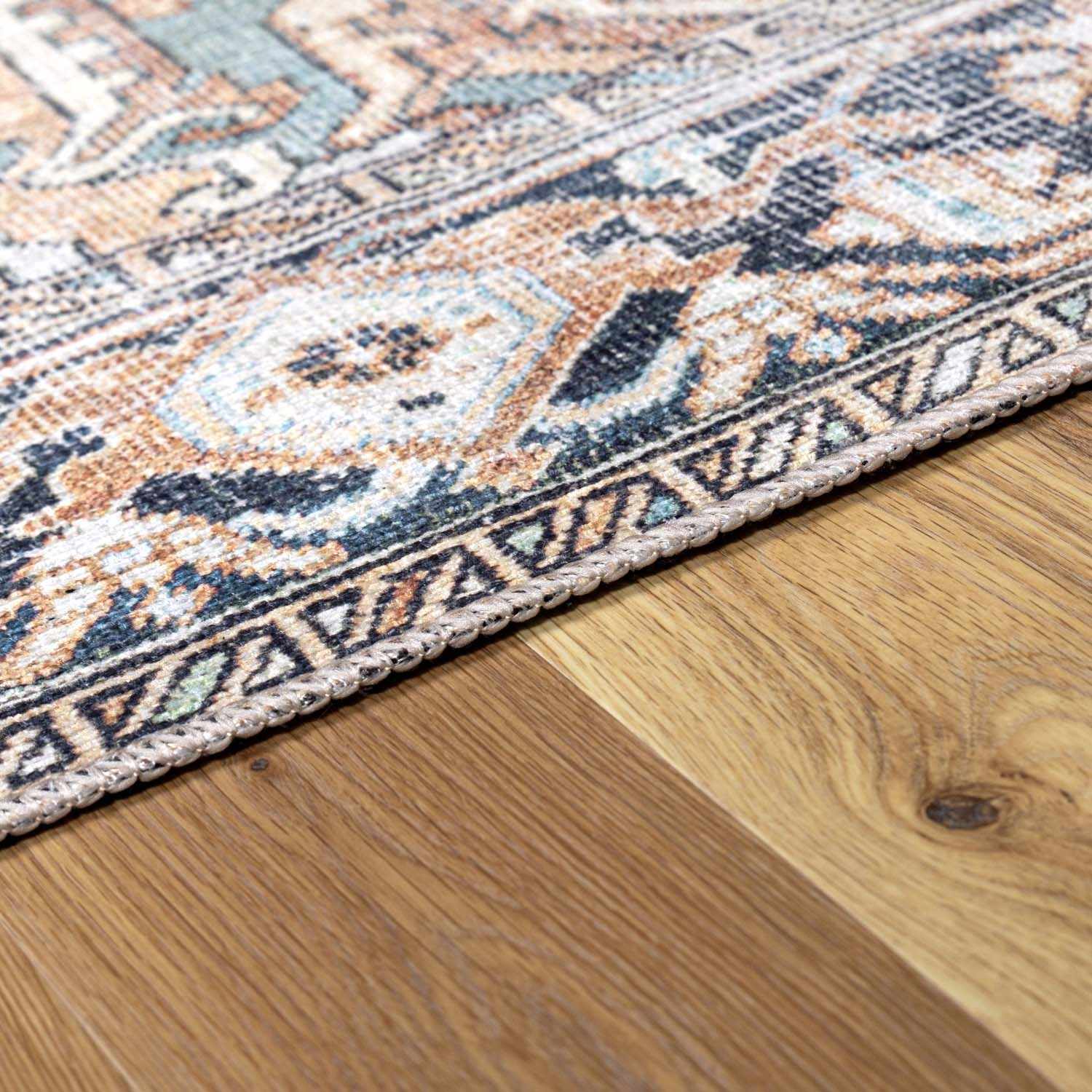 Green Nisa Tumble Dry Washable Rug - Bibenanova usa