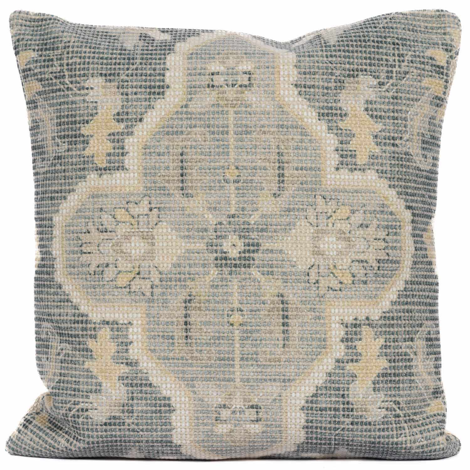 Bigaa Teal Medallion Throw Pillow - Bibenanova usa