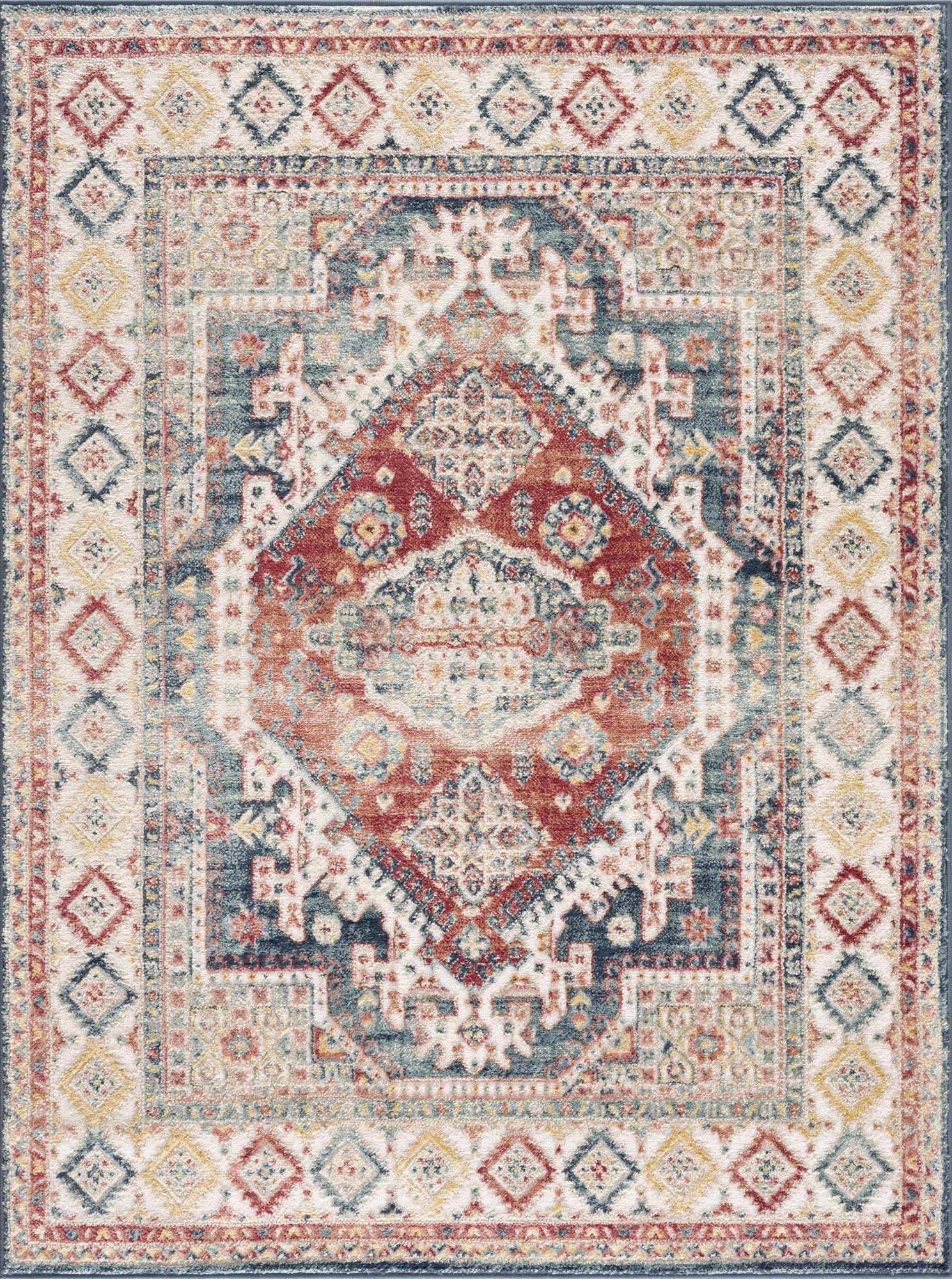 Brend Rust Medallion Area Rug - Clearance - Bibenanova