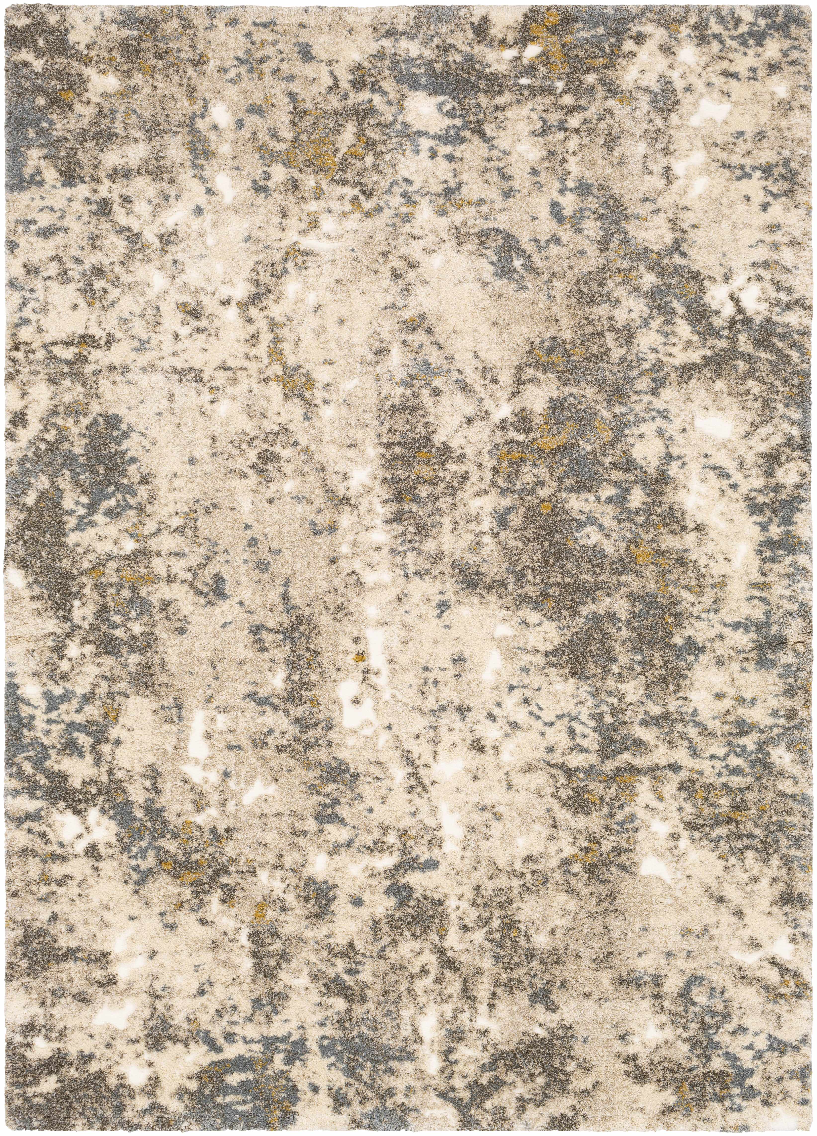 Alabaster Abstract Thick Luxe Rug - Bibenanova