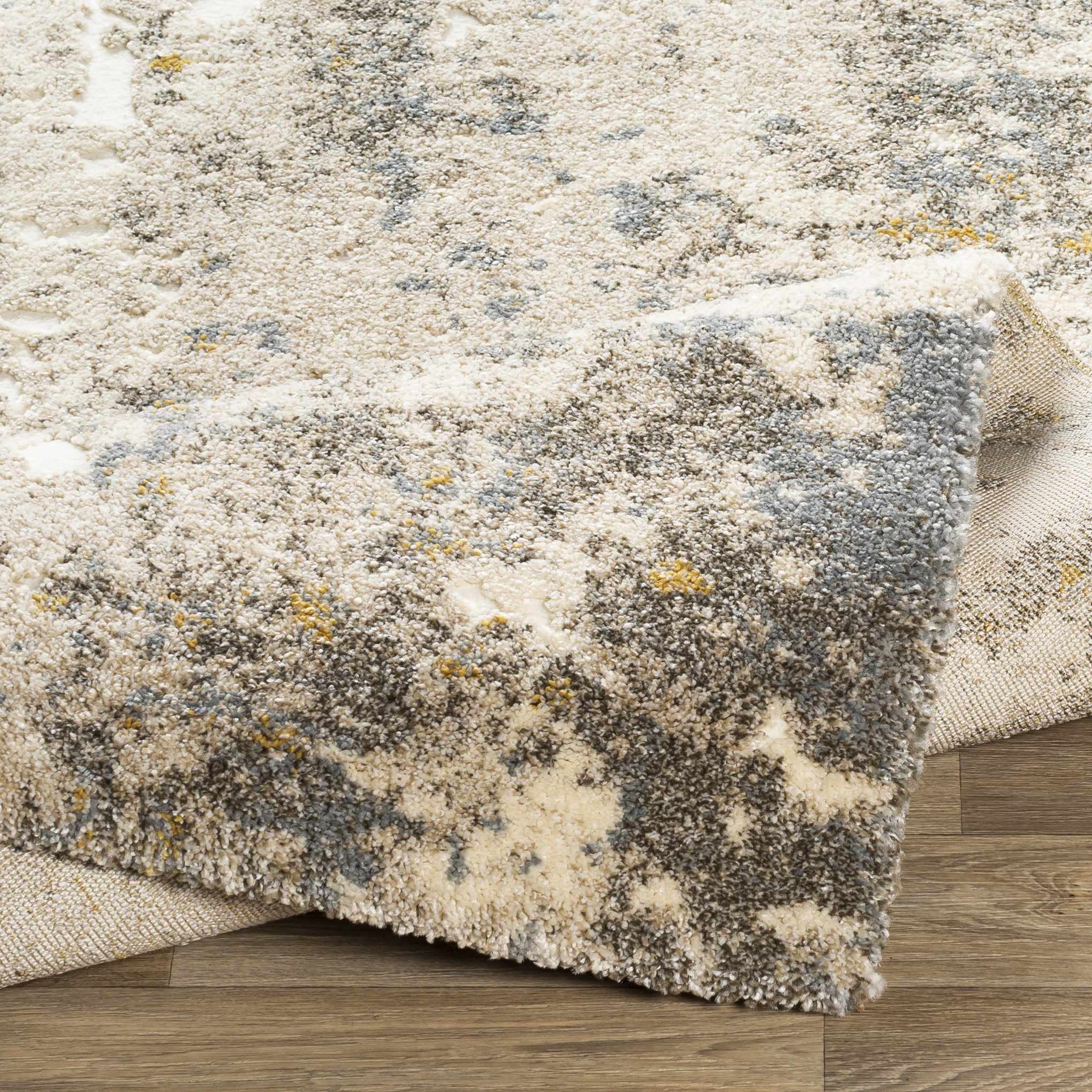 Alabaster Abstract Thick Luxe Rug - Bibenanova