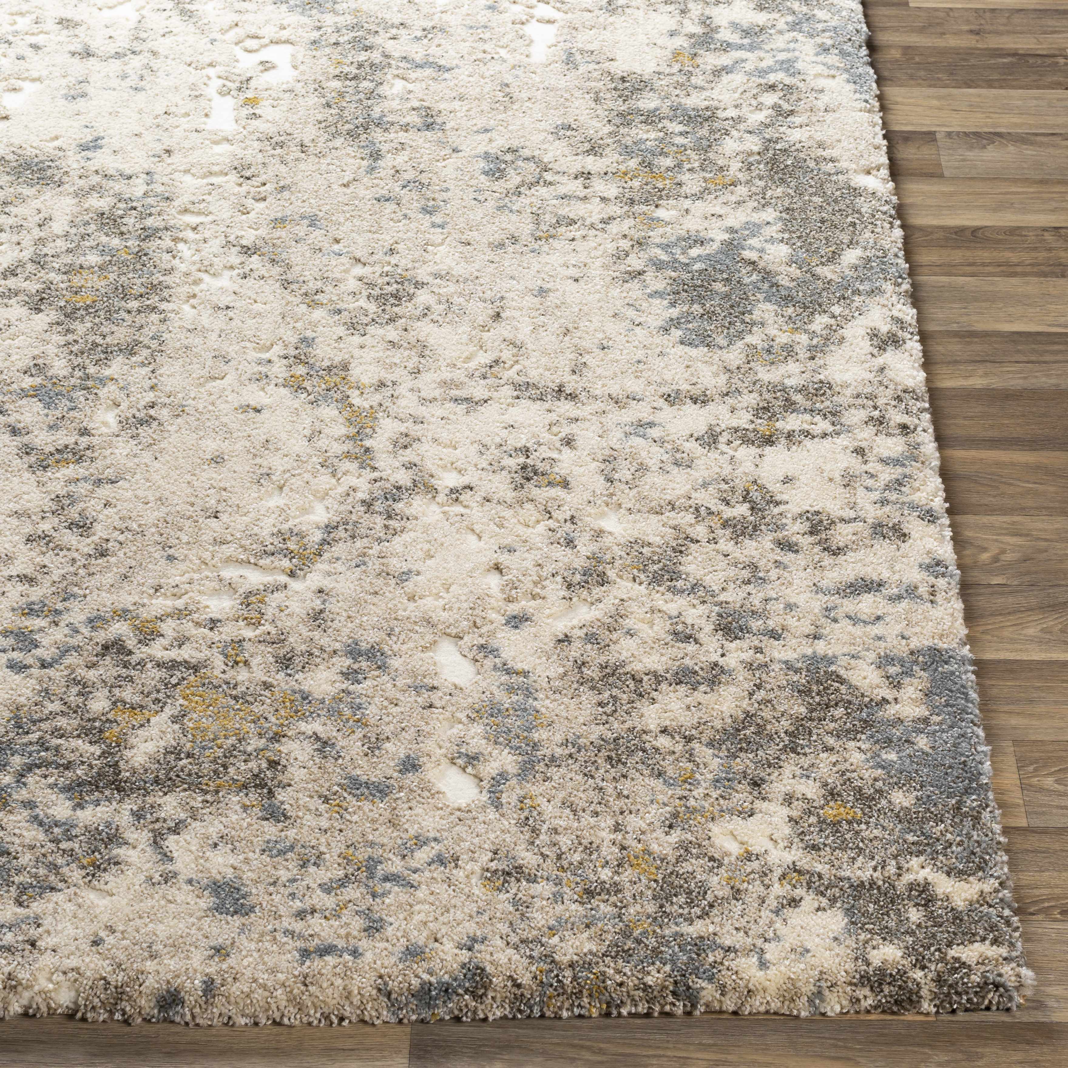 Alabaster Abstract Thick Luxe Rug - Bibenanova