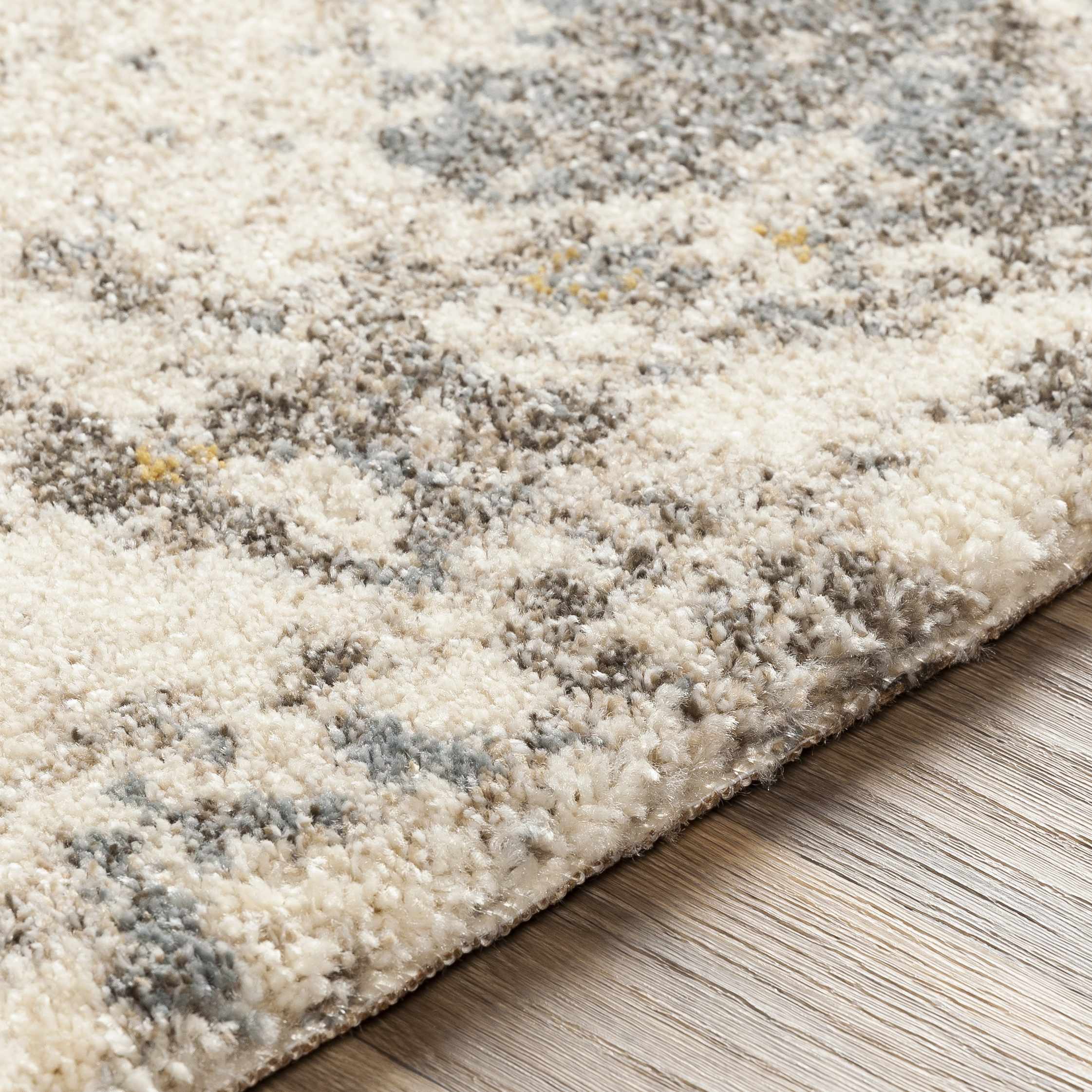 Alabaster Abstract Thick Luxe Rug - Bibenanova