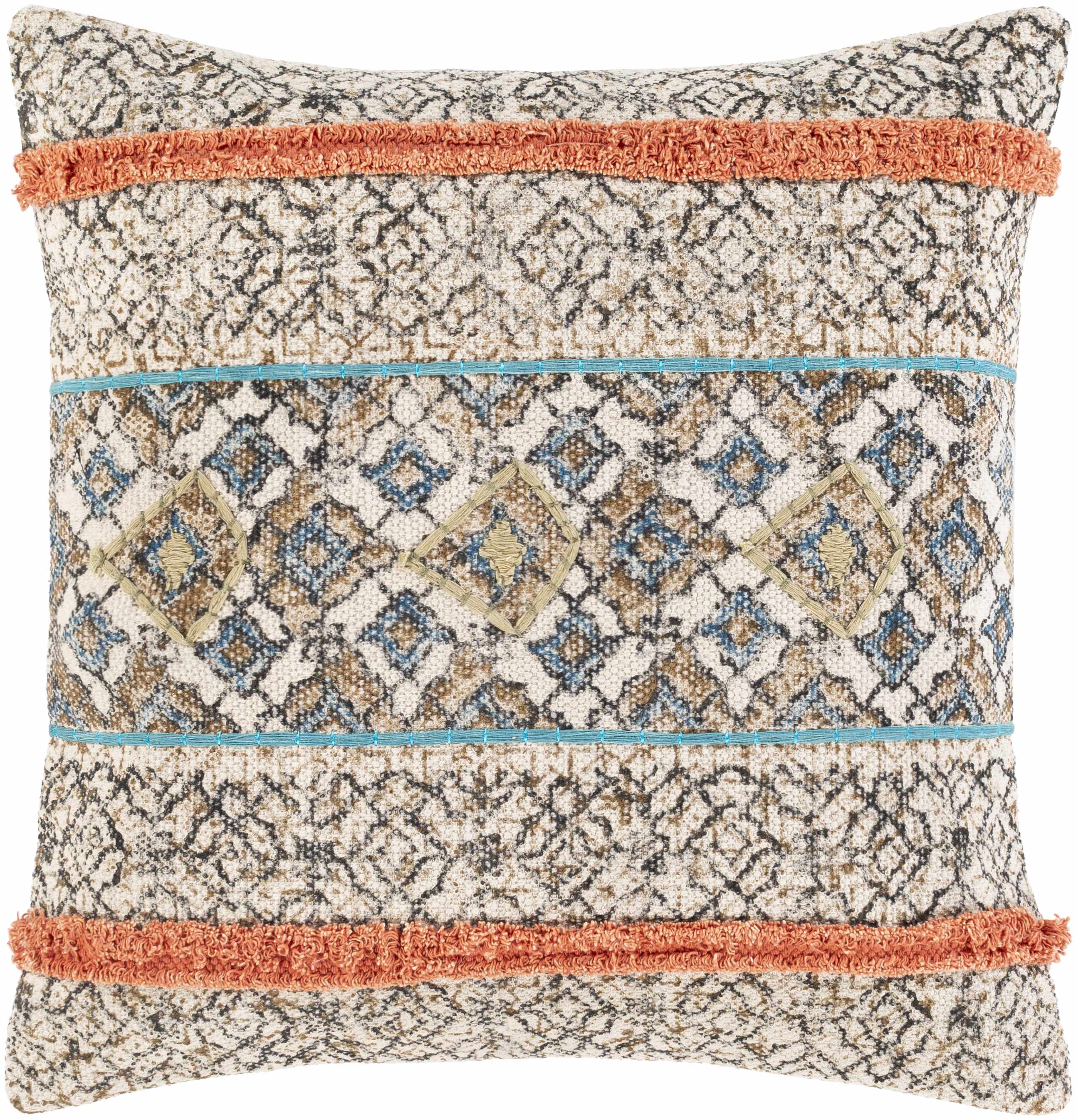 Amigo Boho Geometric Orange Accent Pillow - Bibenanova usa