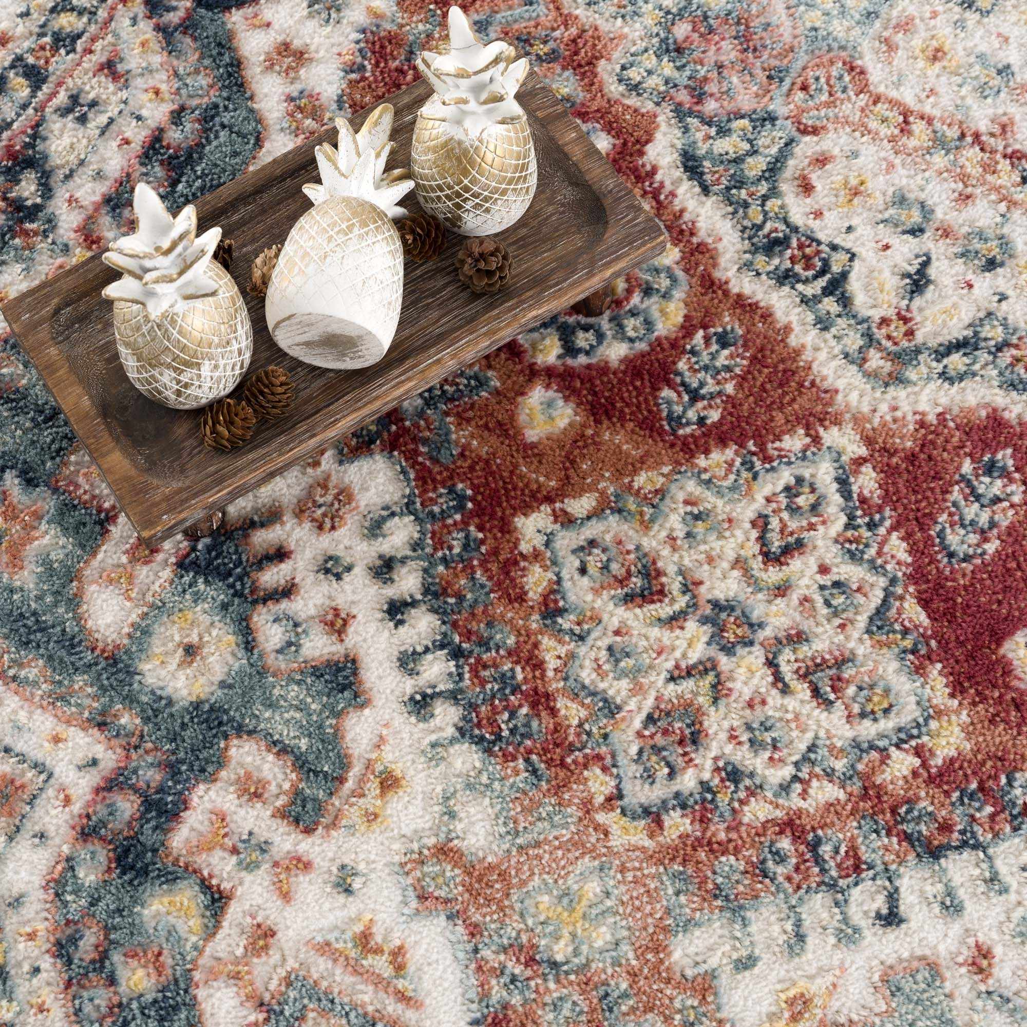 Brend Rust Medallion Area Rug - Clearance - Bibenanova