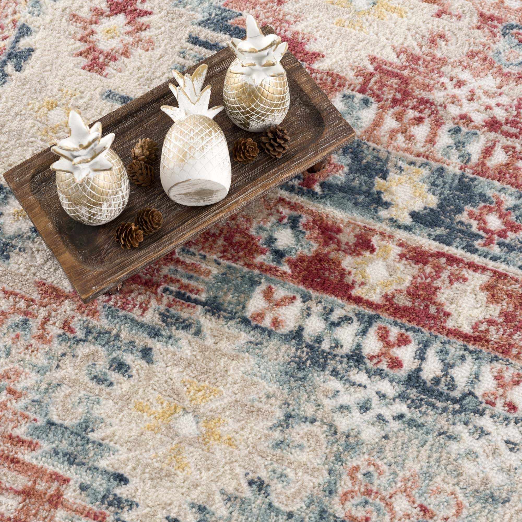 Bindi Blue & Rose Area Rug - Clearance - Bibenanova