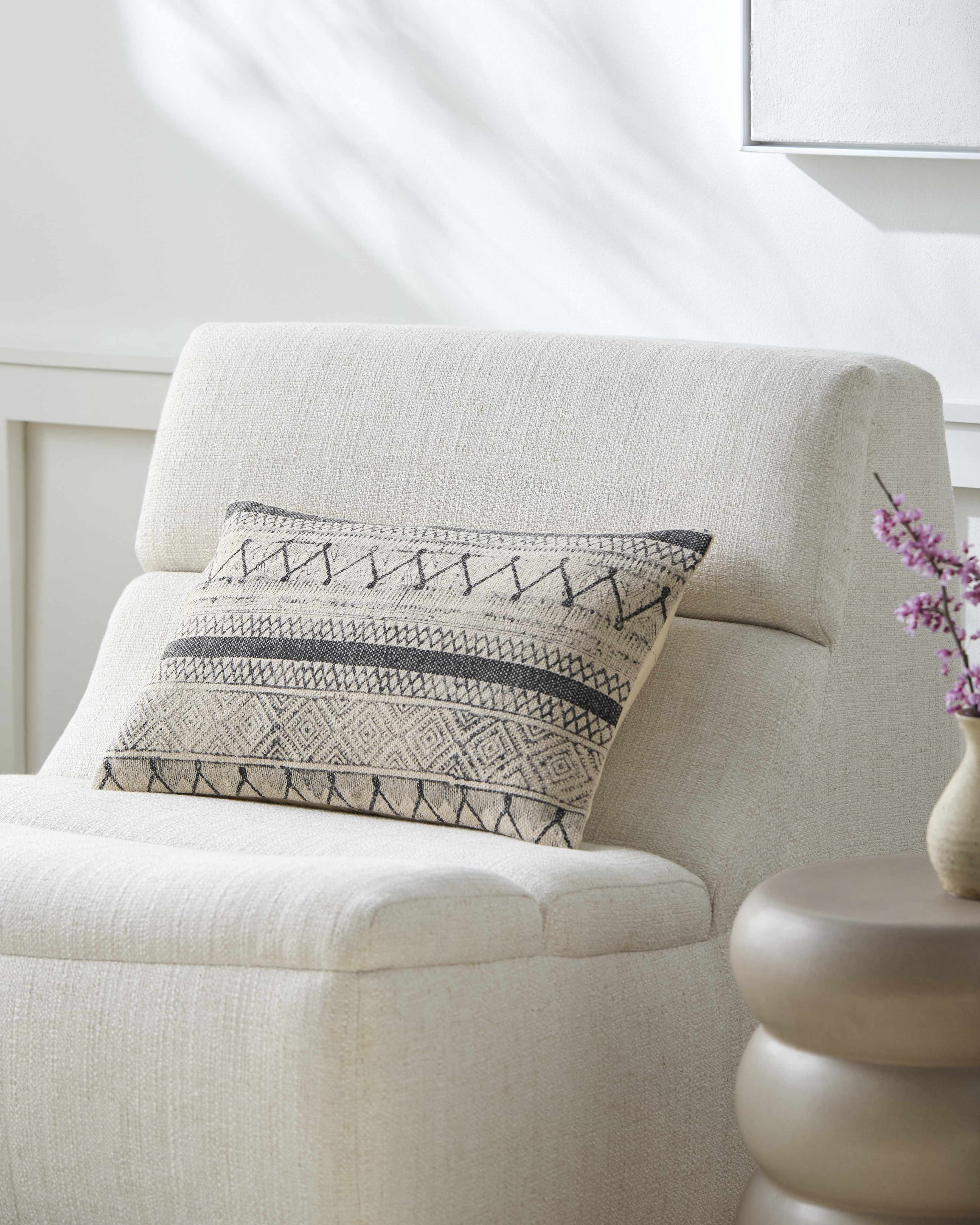 Calliope Monochrome Patterned Throw Pillow - Bibenanova