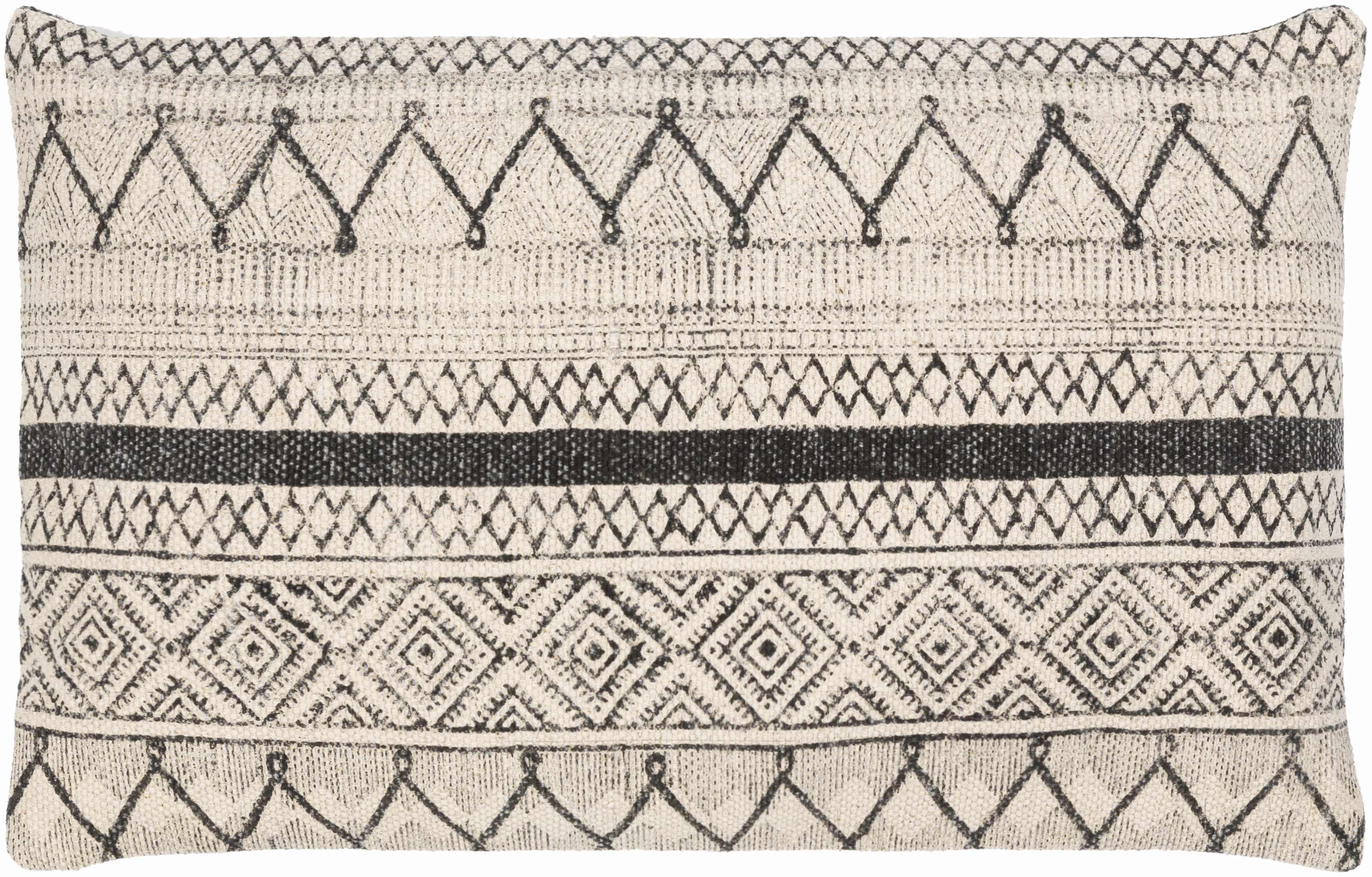 Calliope Monochrome Patterned Throw Pillow - Bibenanova