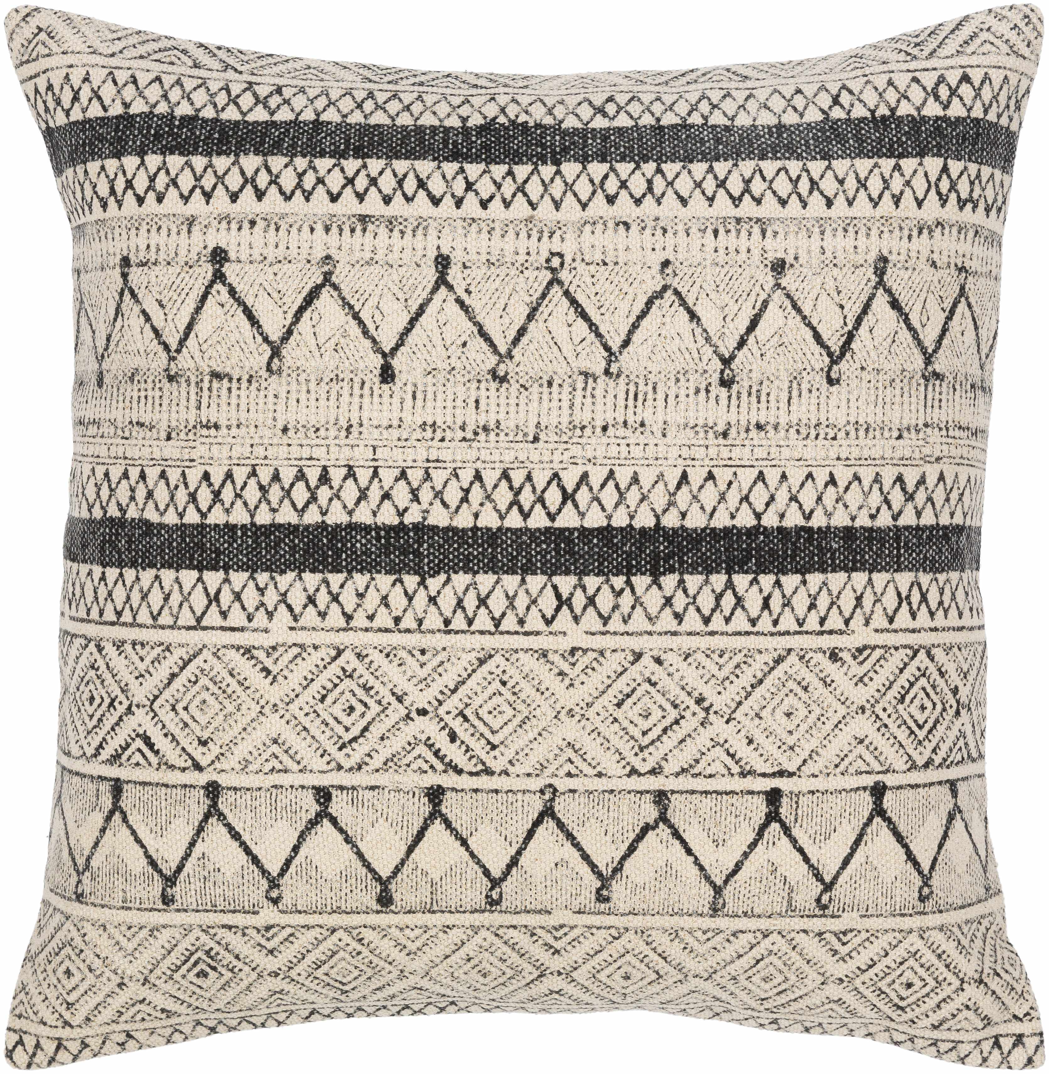 Calliope Monochrome Patterned Throw Pillow - Bibenanova