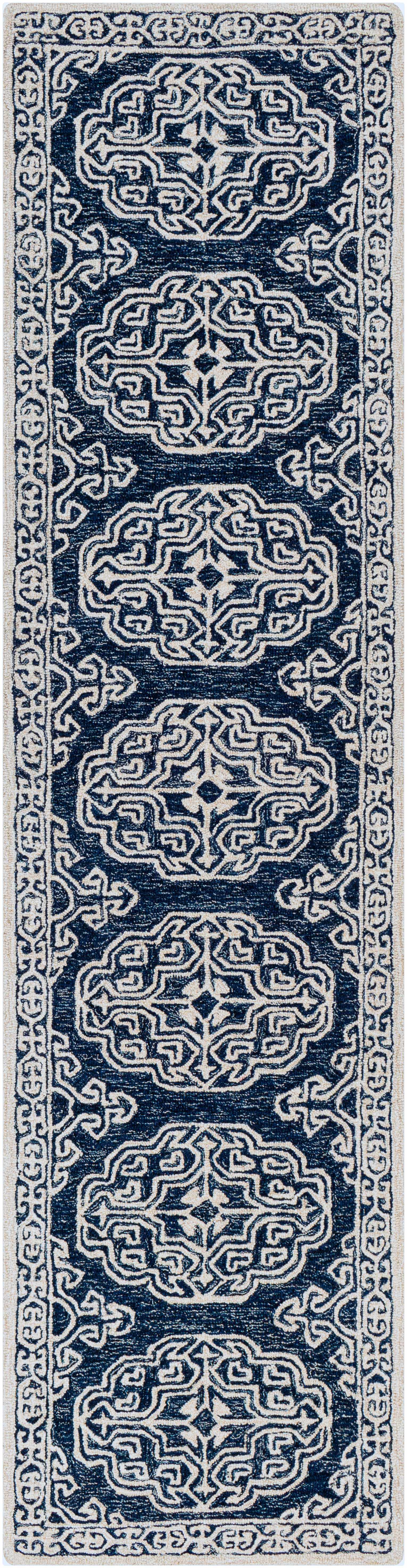 Glenoma Blue Regency Wool Rug - Bibenanova usa