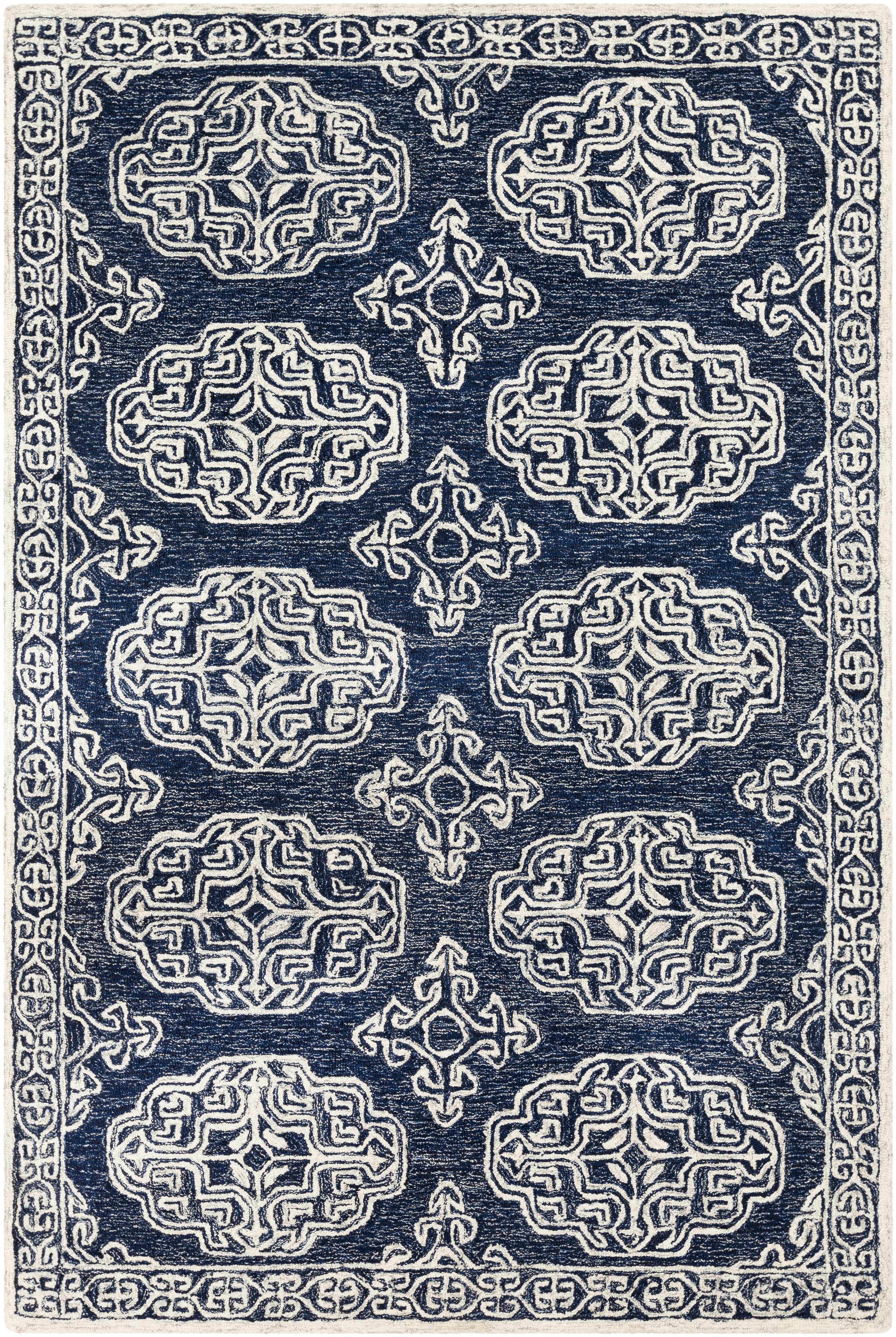 Glenoma Blue Regency Wool Rug - Bibenanova usa