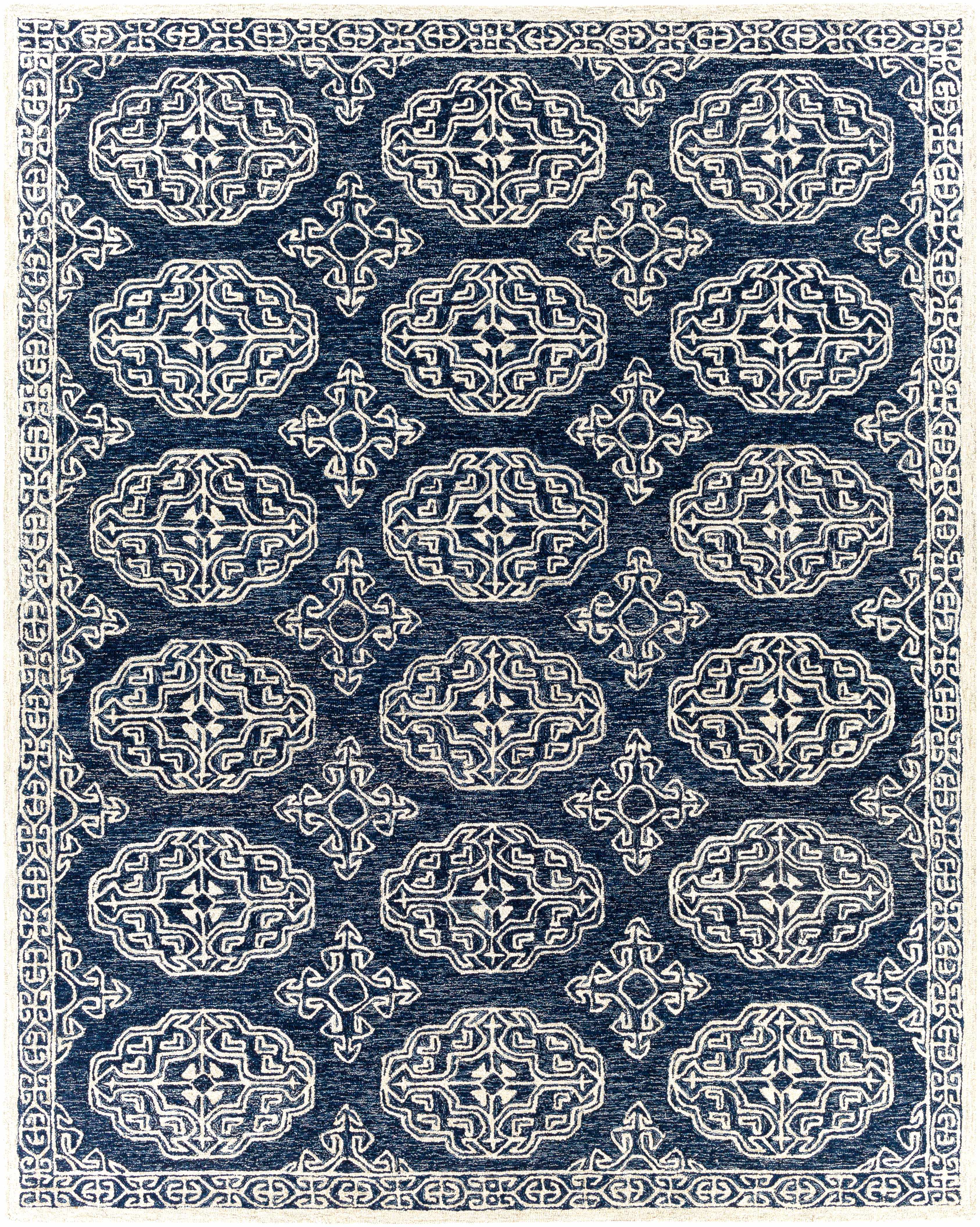 Glenoma Blue Regency Wool Rug - Bibenanova usa