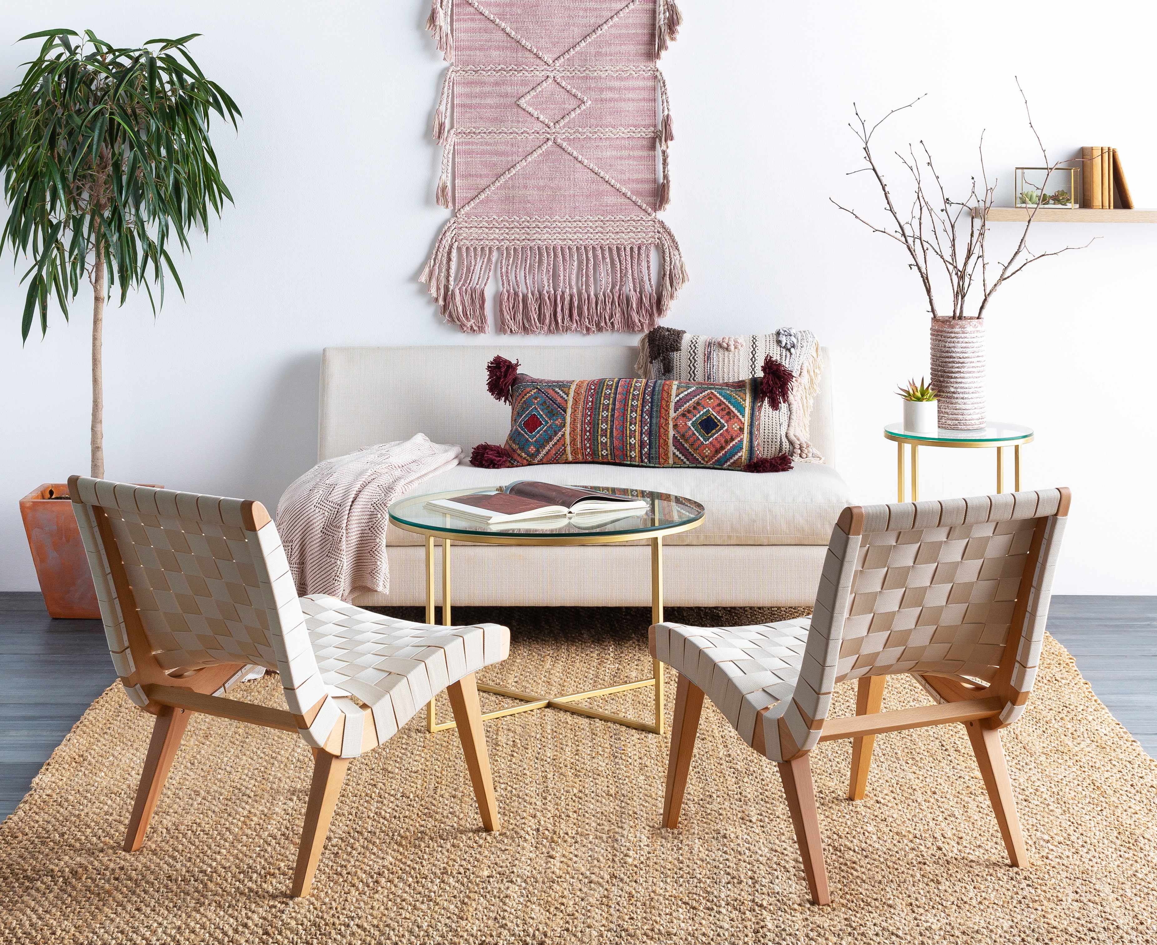 Lenorah Pink&White Textured Throw Pillow - Clearance - Bibenanova