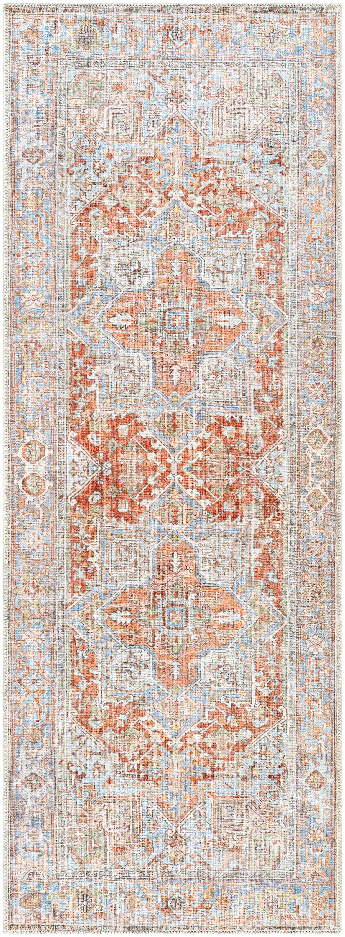 Rust Maayon Washable Rug - Bibenanova usa