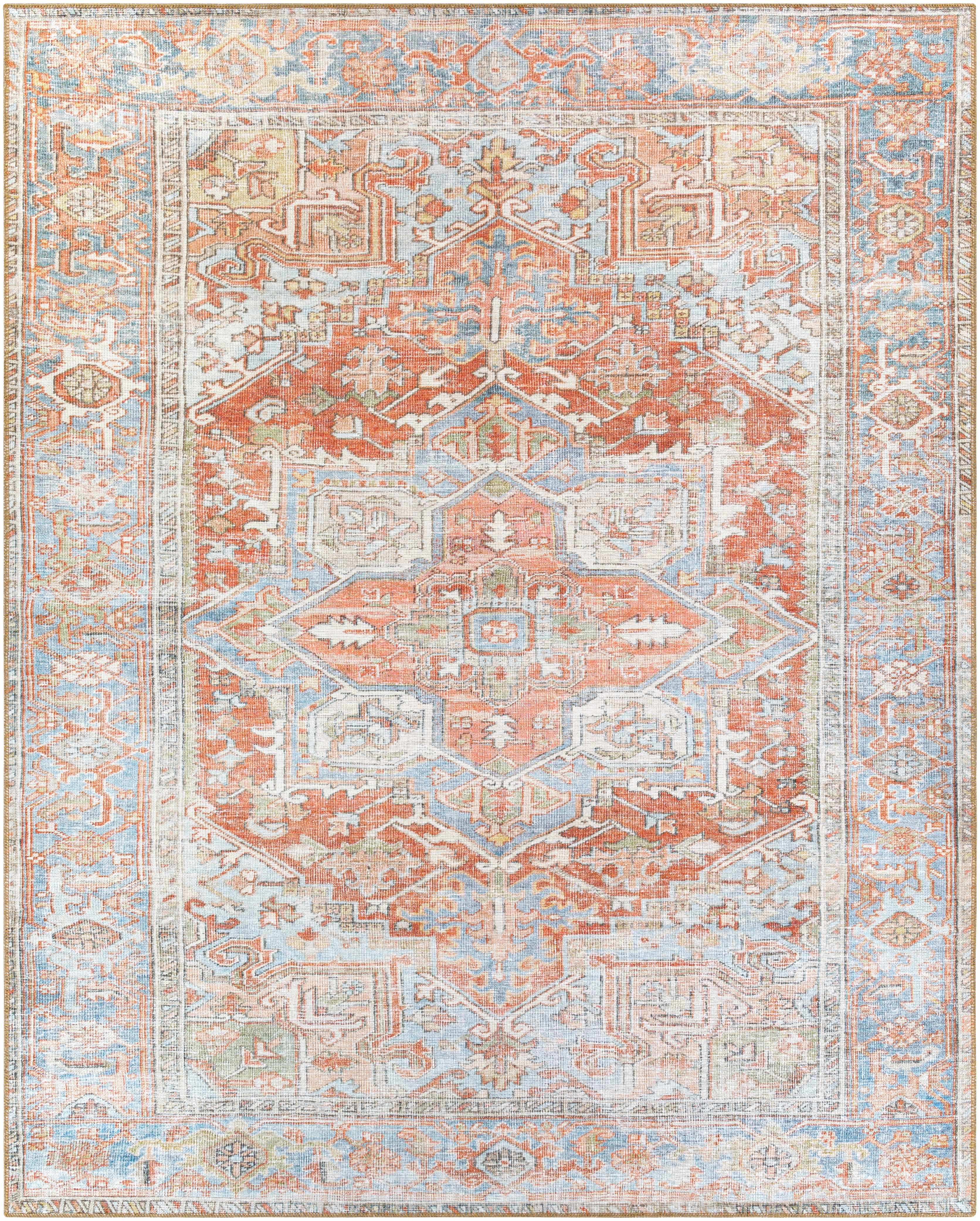 Rust Maayon Washable Rug - Bibenanova usa
