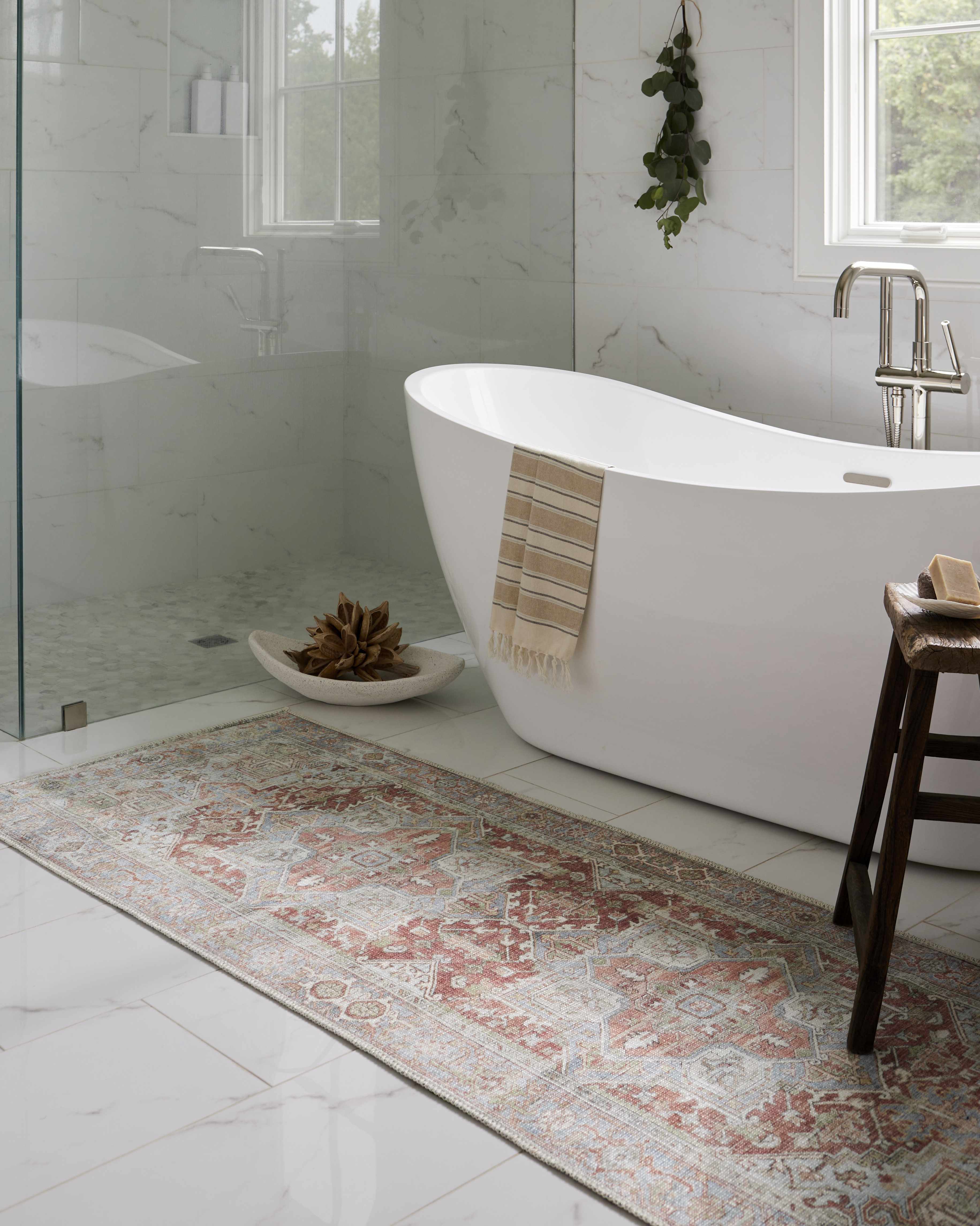 Rust Maayon Washable Rug - Bibenanova usa