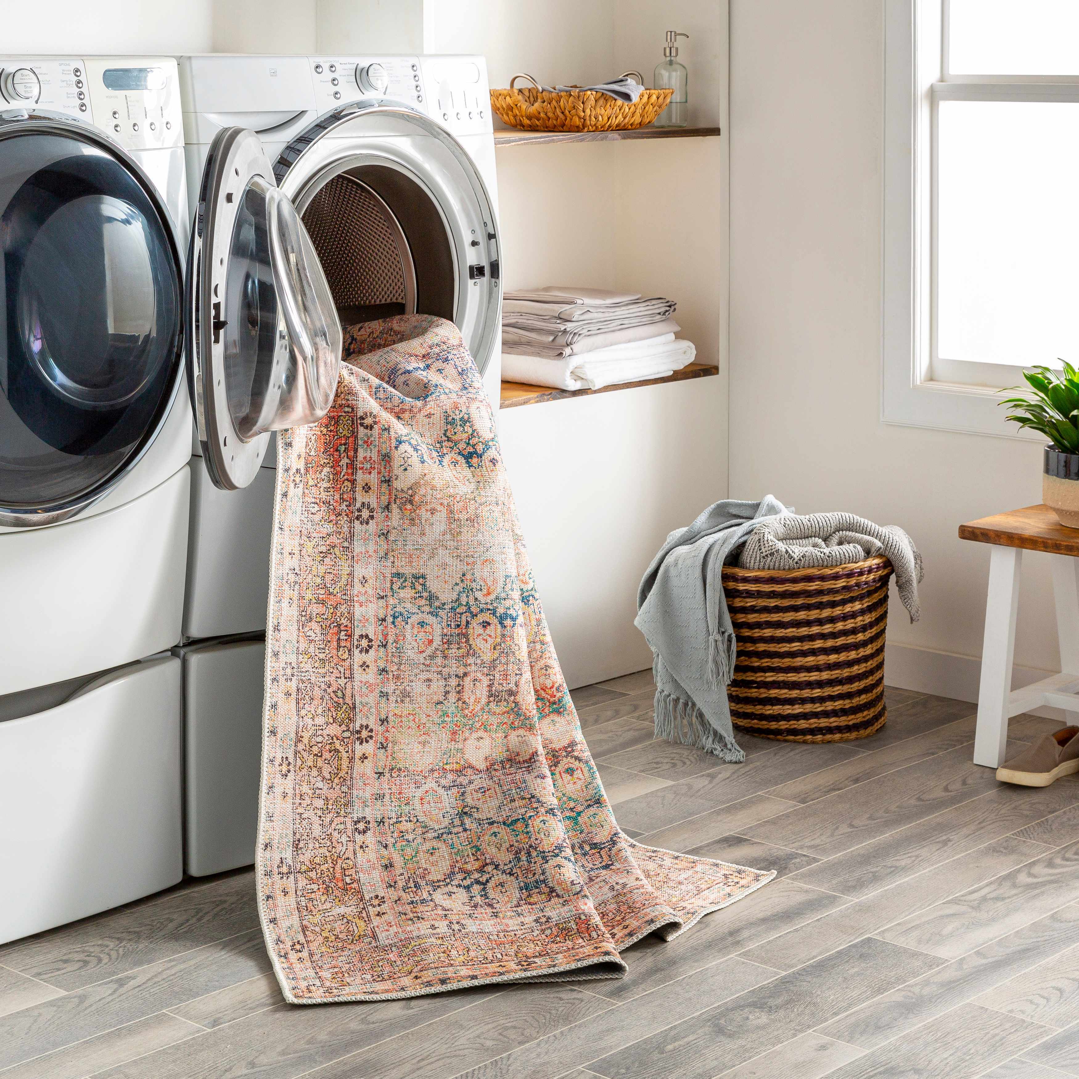 Maligaya Distressed Washable Rug - Clearance - Bibenanova usa