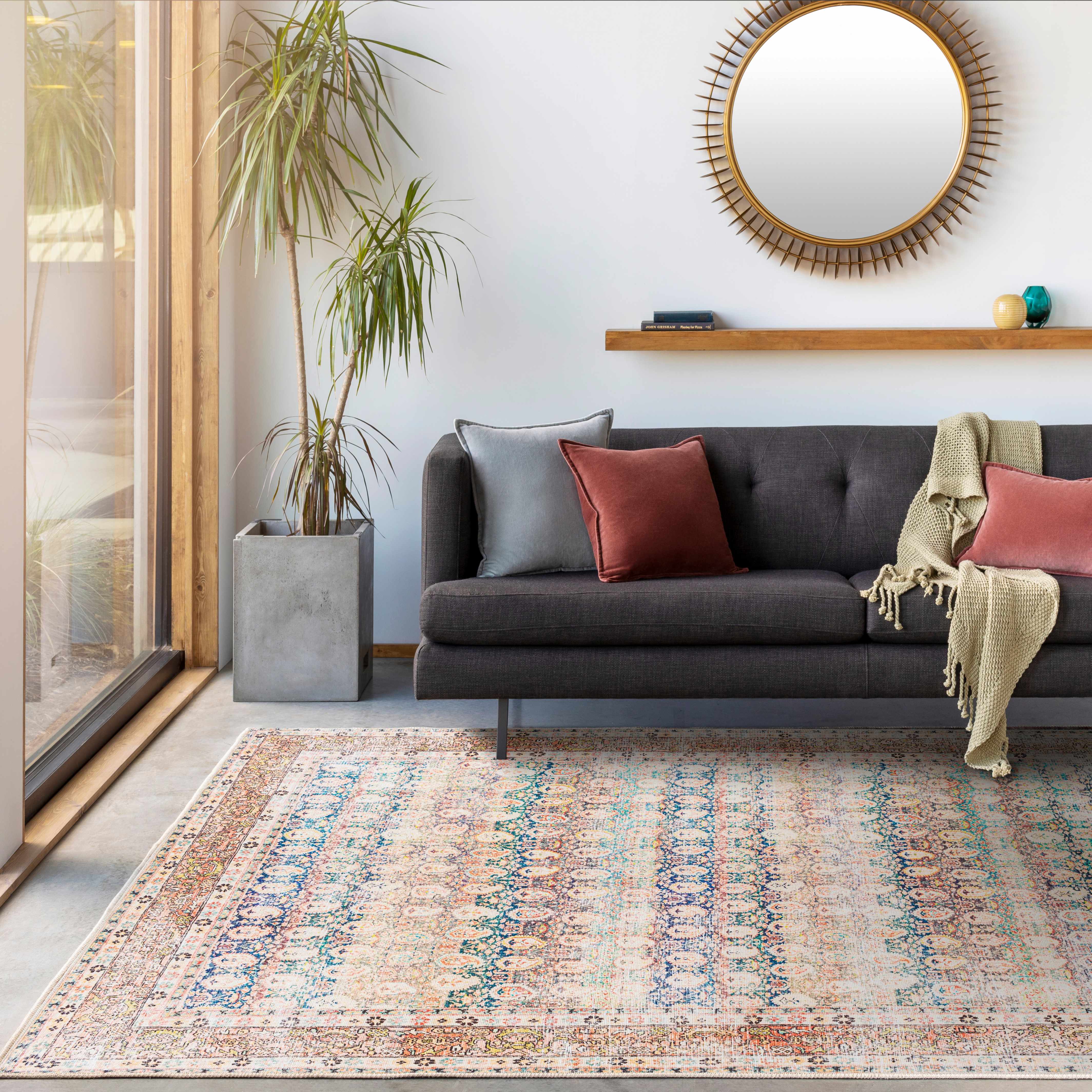 Maligaya Distressed Washable Rug - Clearance - Bibenanova usa