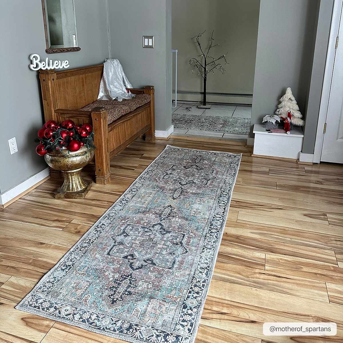Green Nisa Tumble Dry Washable Rug - Bibenanova usa