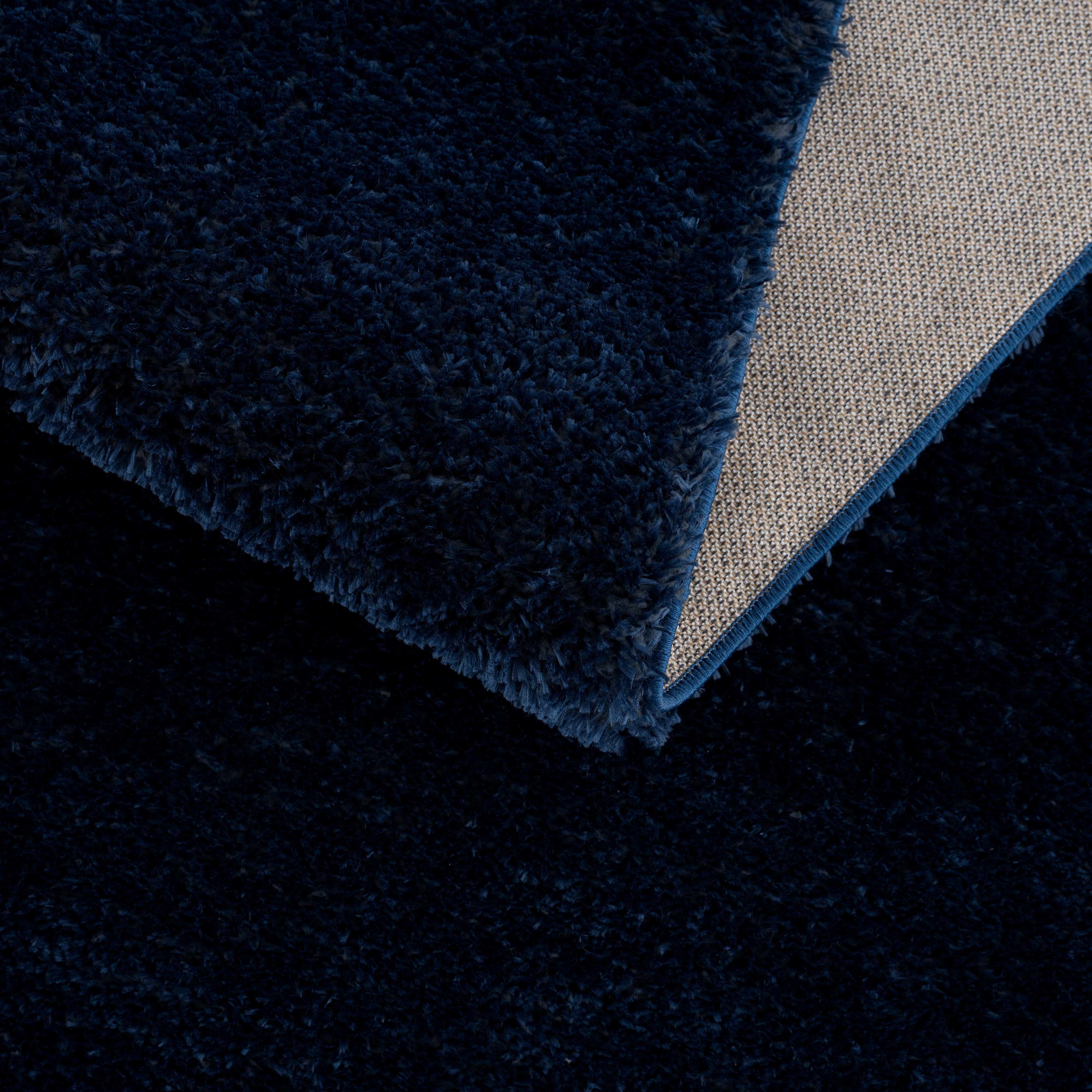 Heavenly Solid Navy Blue Shag Rug - Clearance - Bibenanova