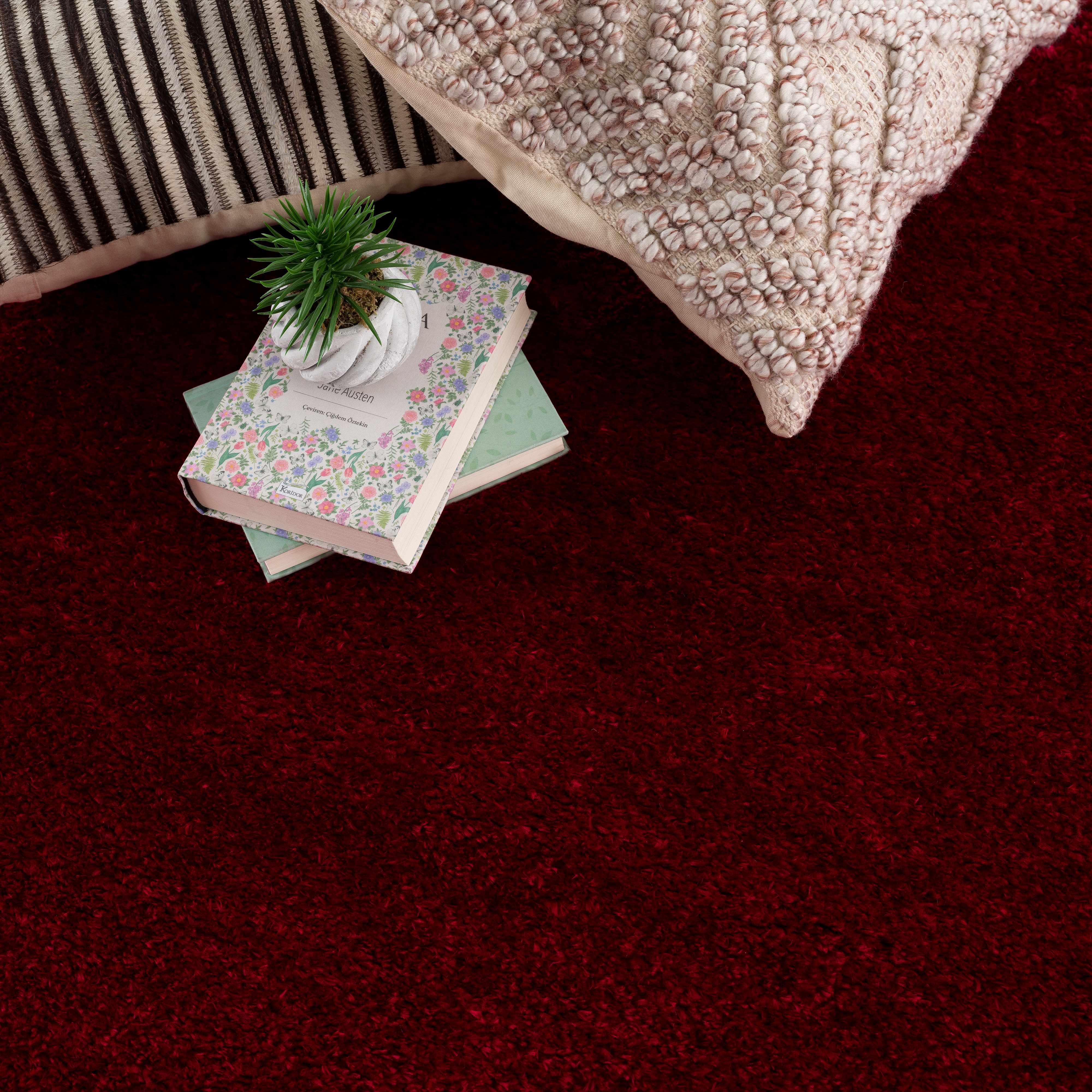 Heavenly Solid Red Plush Rug - Clearance - Bibenanova