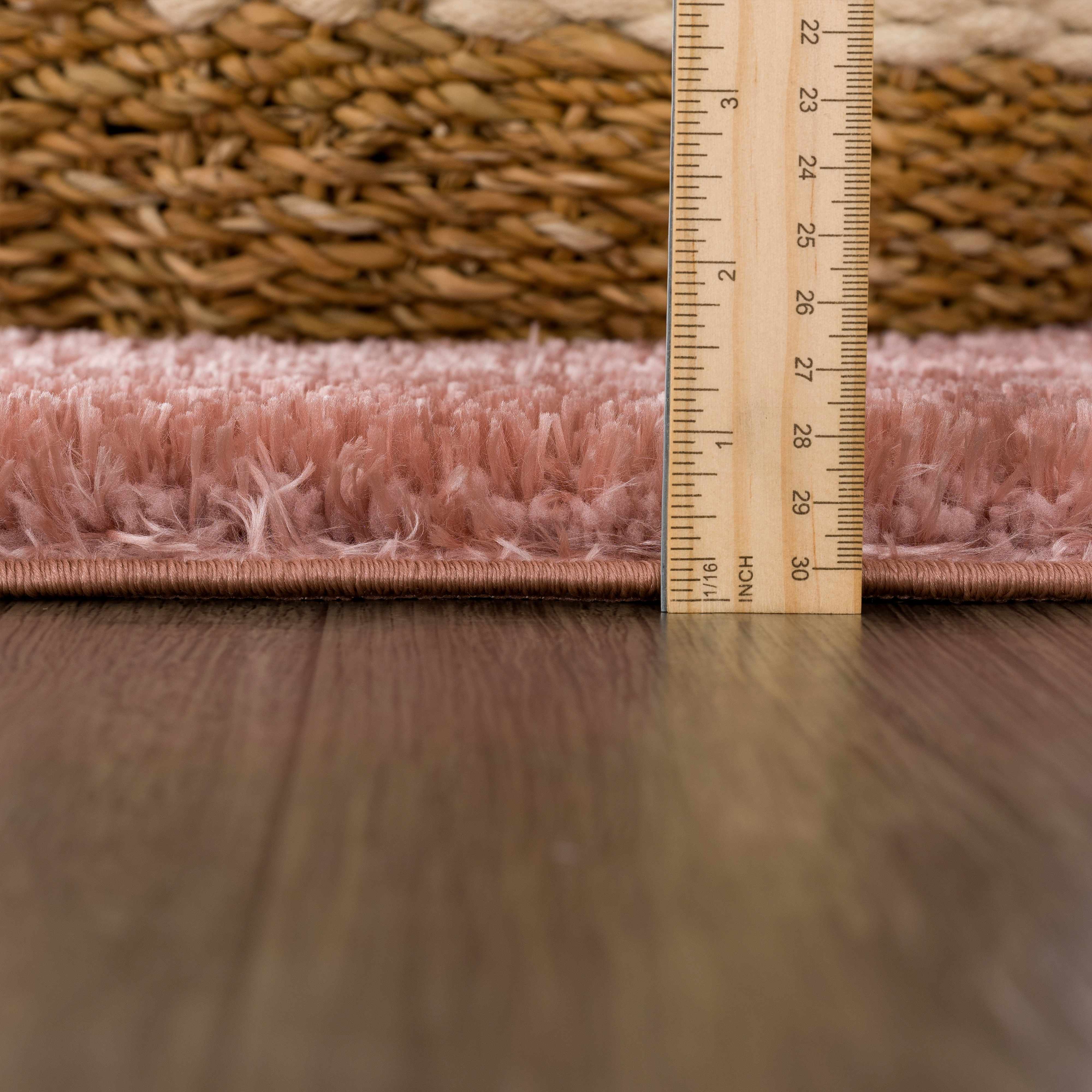 Heavenly Solid Pink Plush Rug - Clearance - Bibenanova