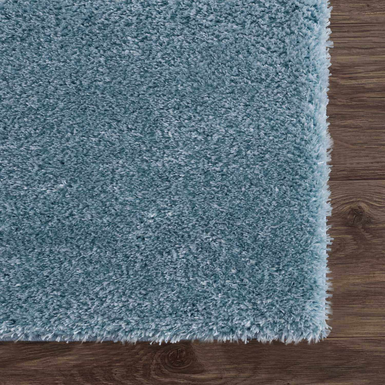 Heavenly Solid Blue Plush Rug - Clearance - Bibenanova