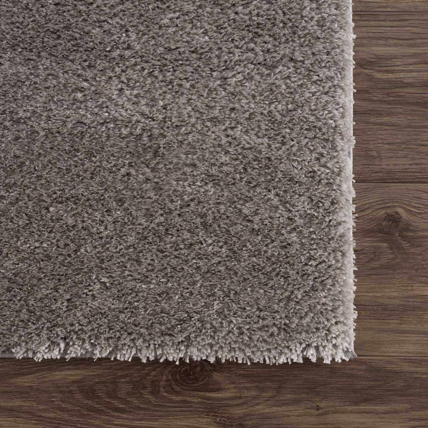 Heavenly Solid Gray Plush Area Rug