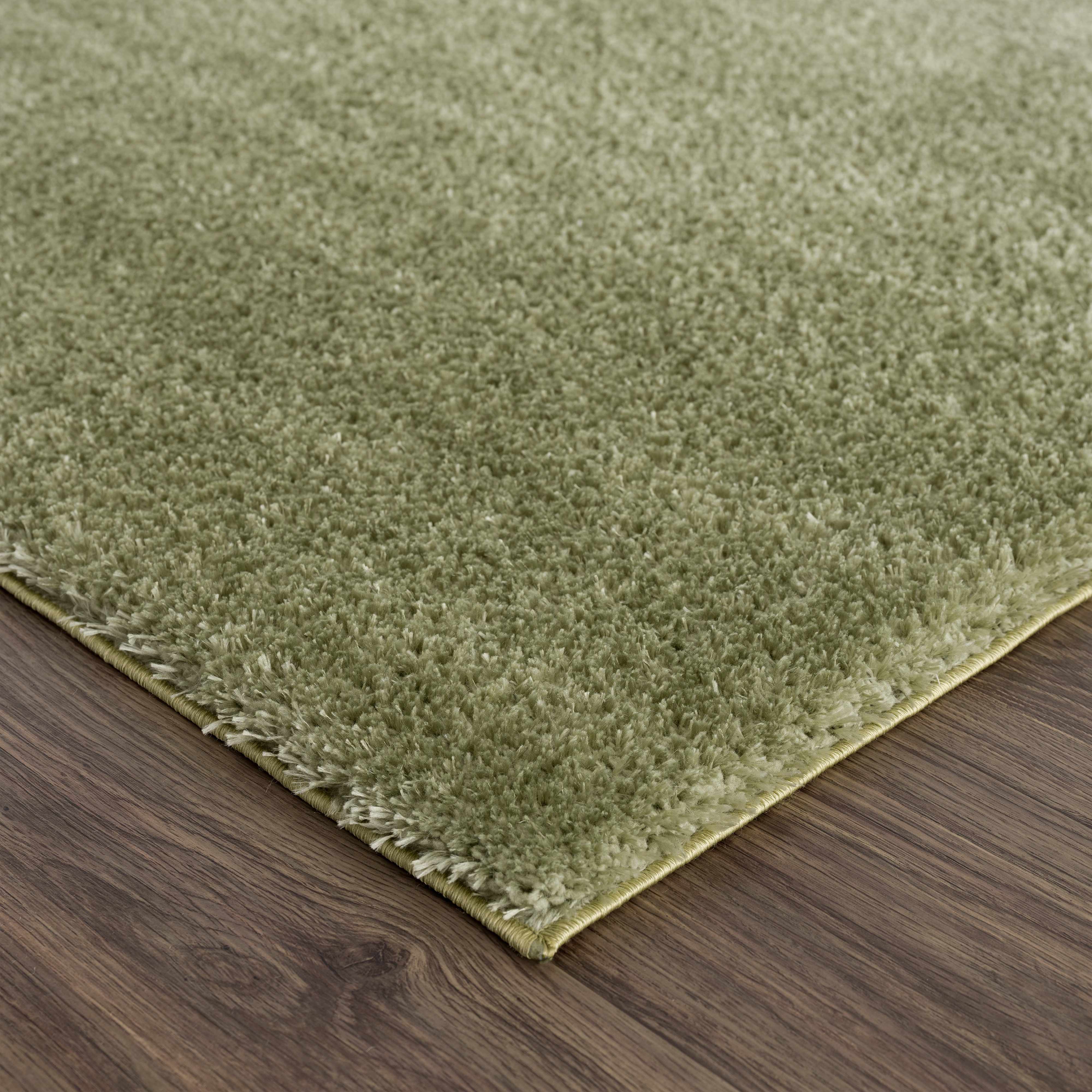 Heavenly Solid Green Plush Rug - Clearance - Bibenanova