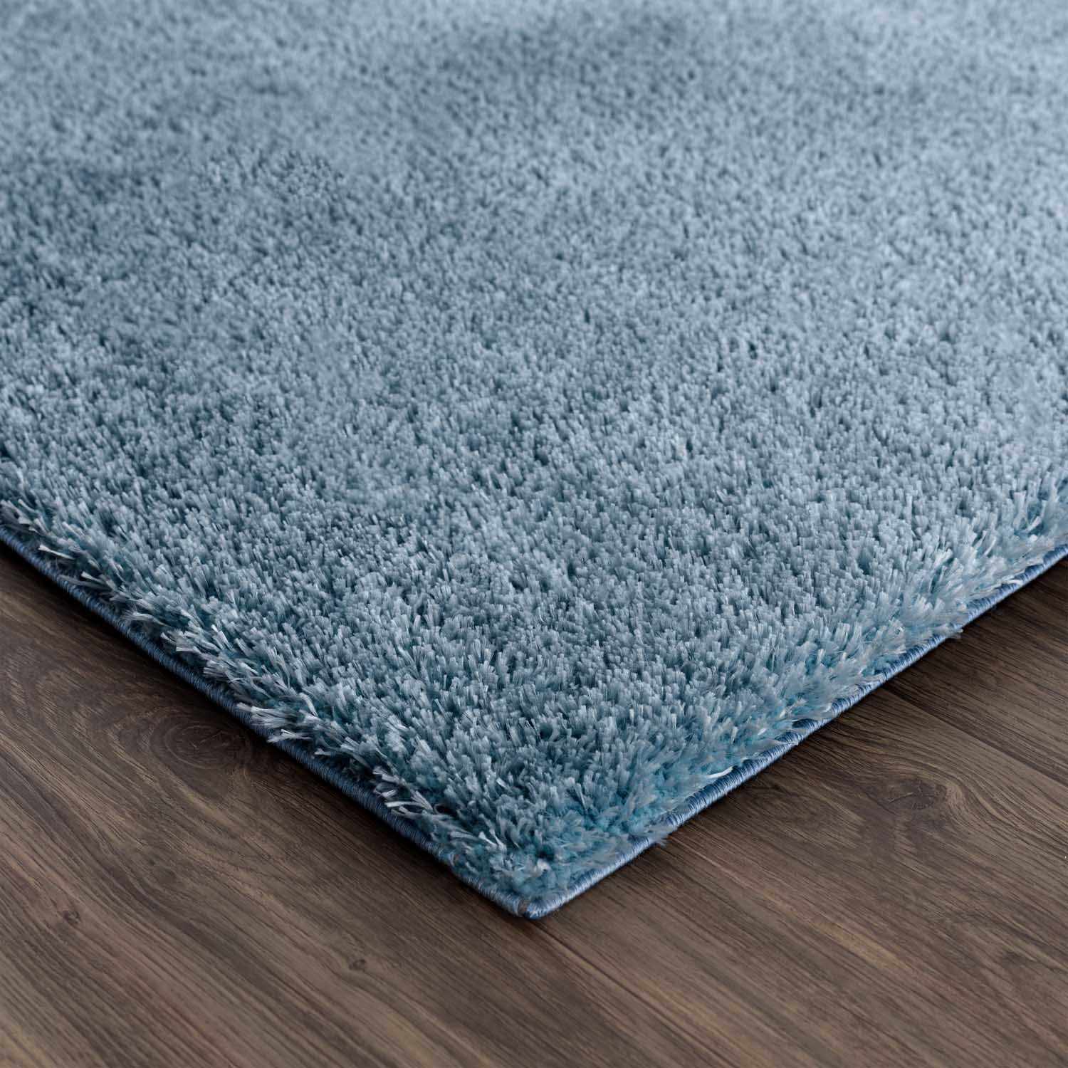 Heavenly Solid Blue Plush Rug - Clearance - Bibenanova