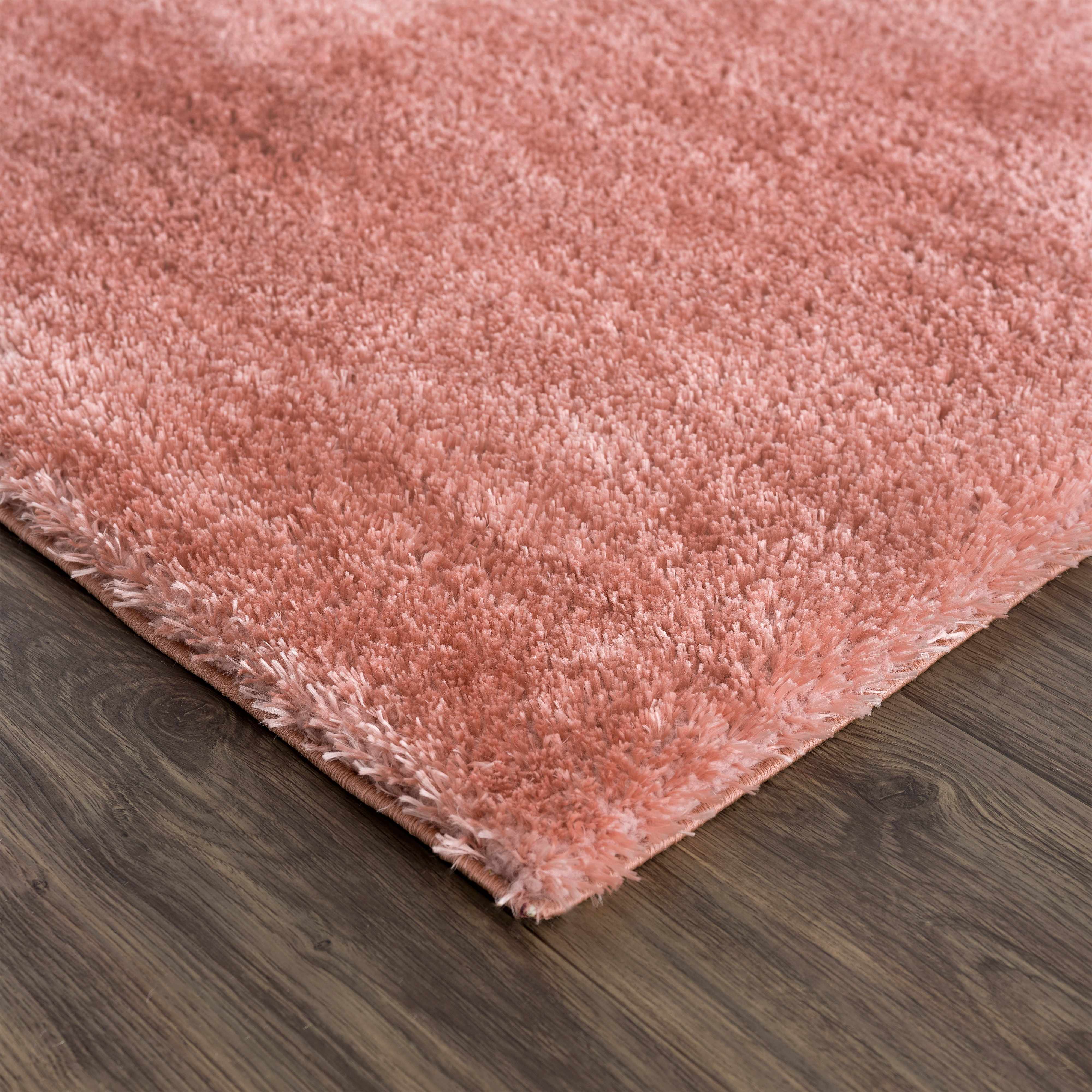 Heavenly Solid Pink Plush Rug - Clearance - Bibenanova