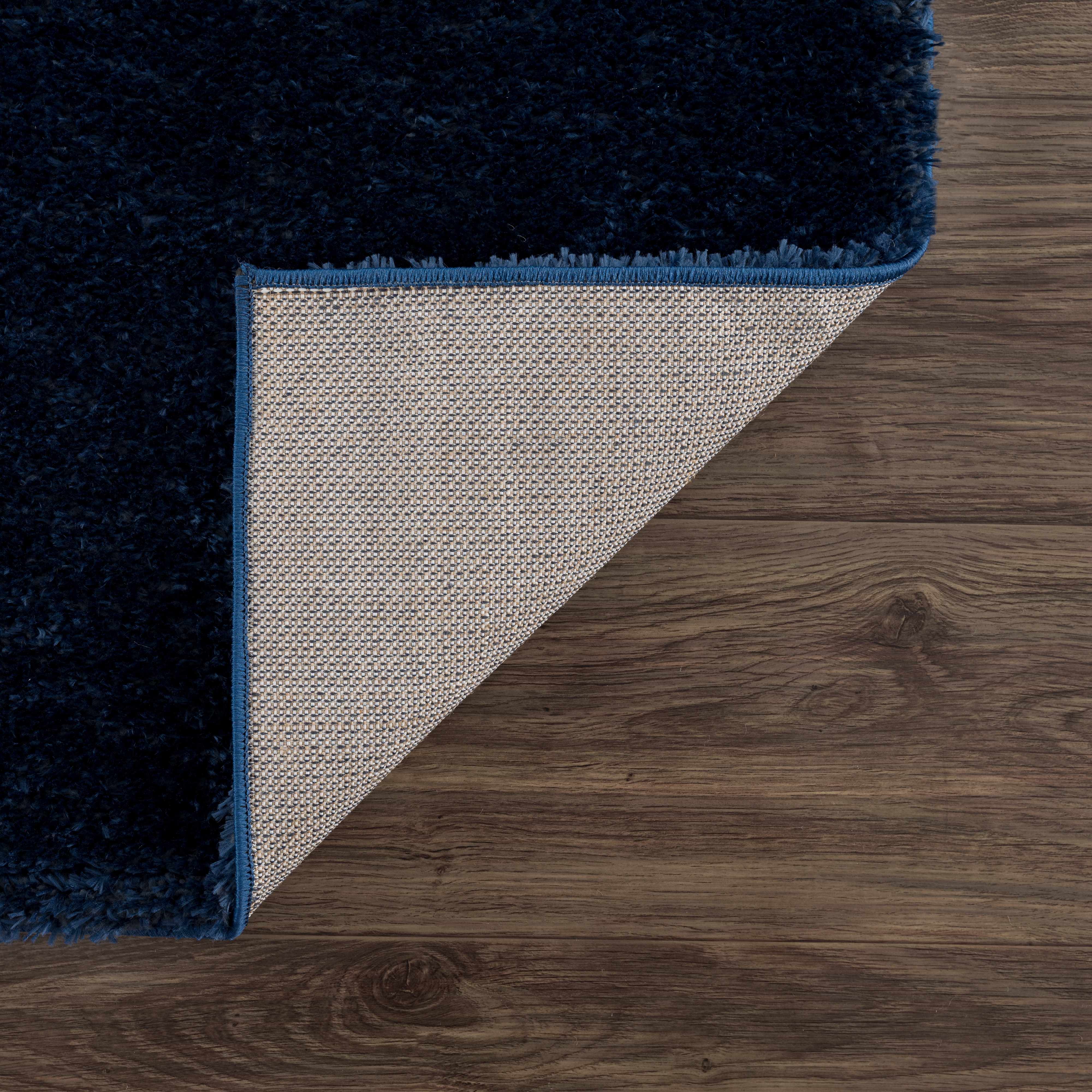 Heavenly Solid Navy Blue Shag Rug - Clearance - Bibenanova