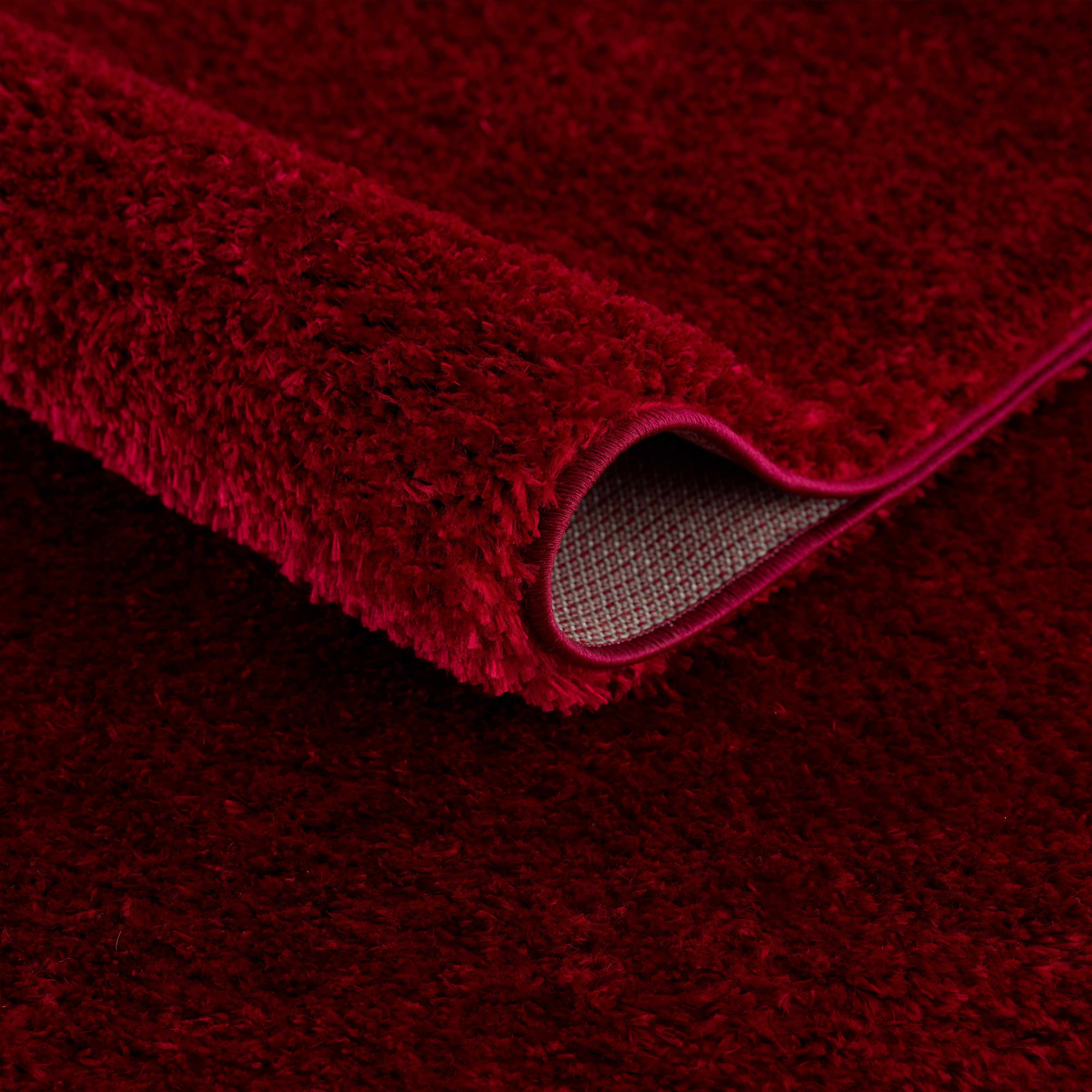 Heavenly Solid Red Plush Rug - Clearance - Bibenanova