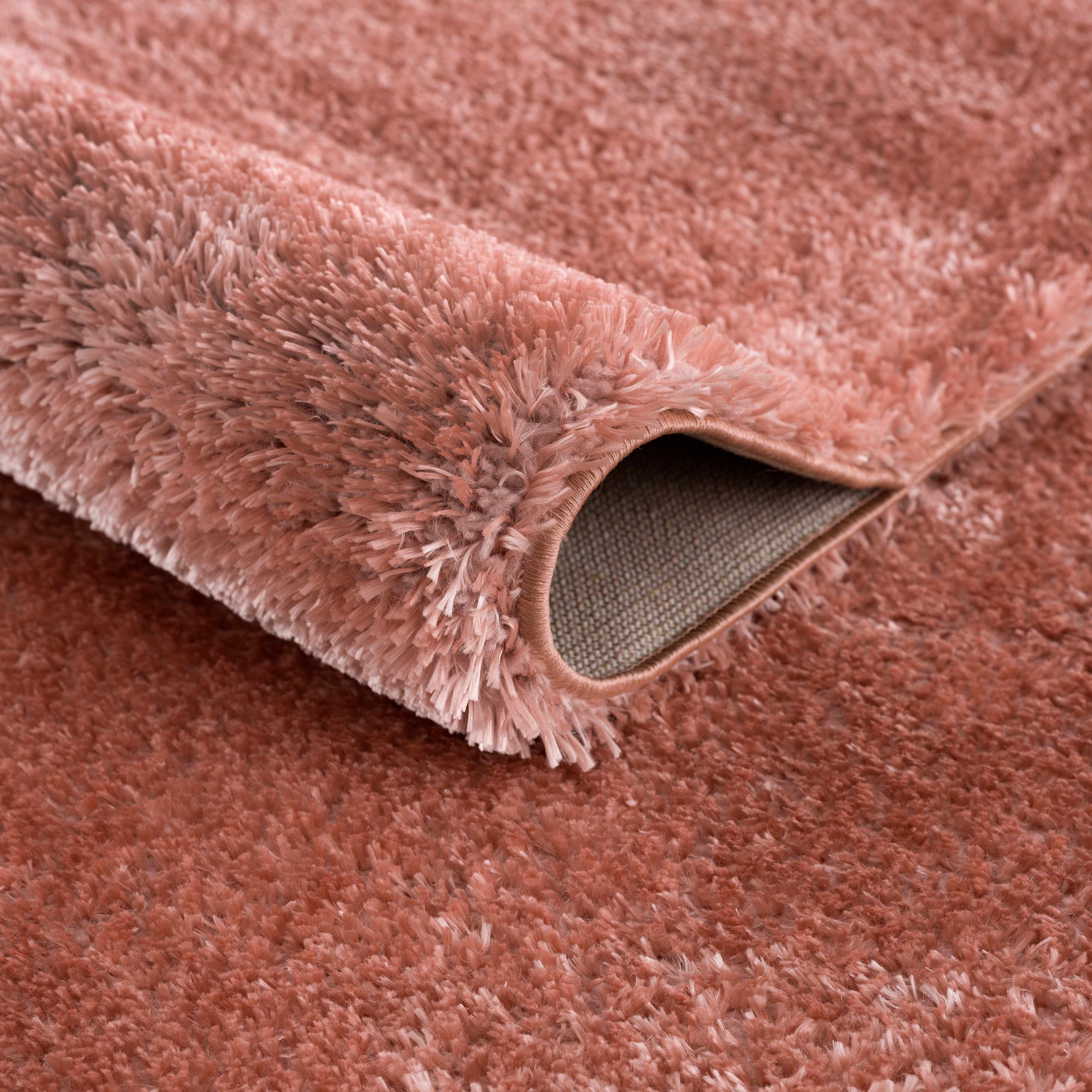 Heavenly Solid Pink Plush Rug - Clearance - Bibenanova